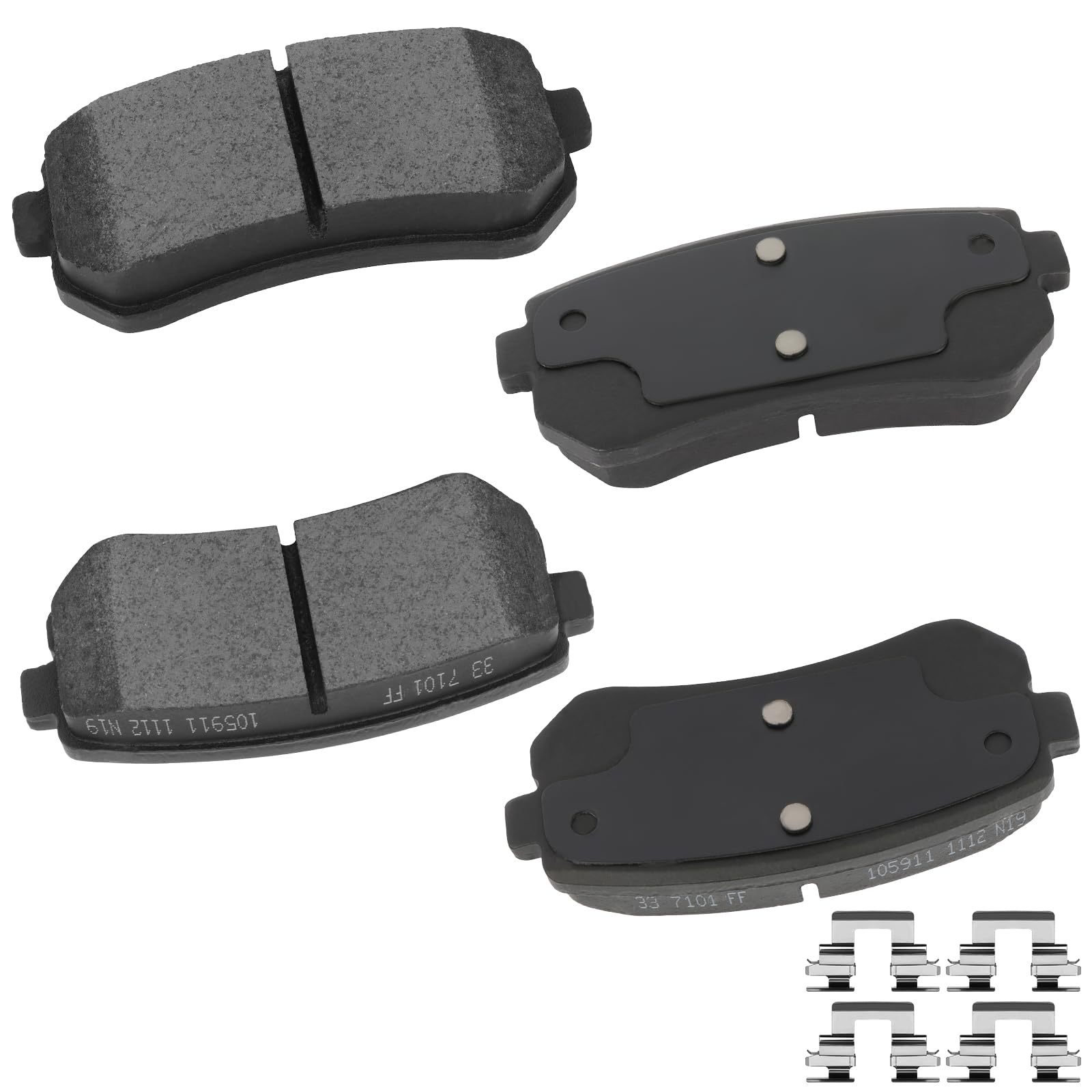 Cciyu D1157 Rear Ceramic Brake Pads Kits 4Pcs Fit For Hyundai Accent,Elantra,Ix35,Sonata,Tucson,For Kia Cadenza,Forte,Forte Koup