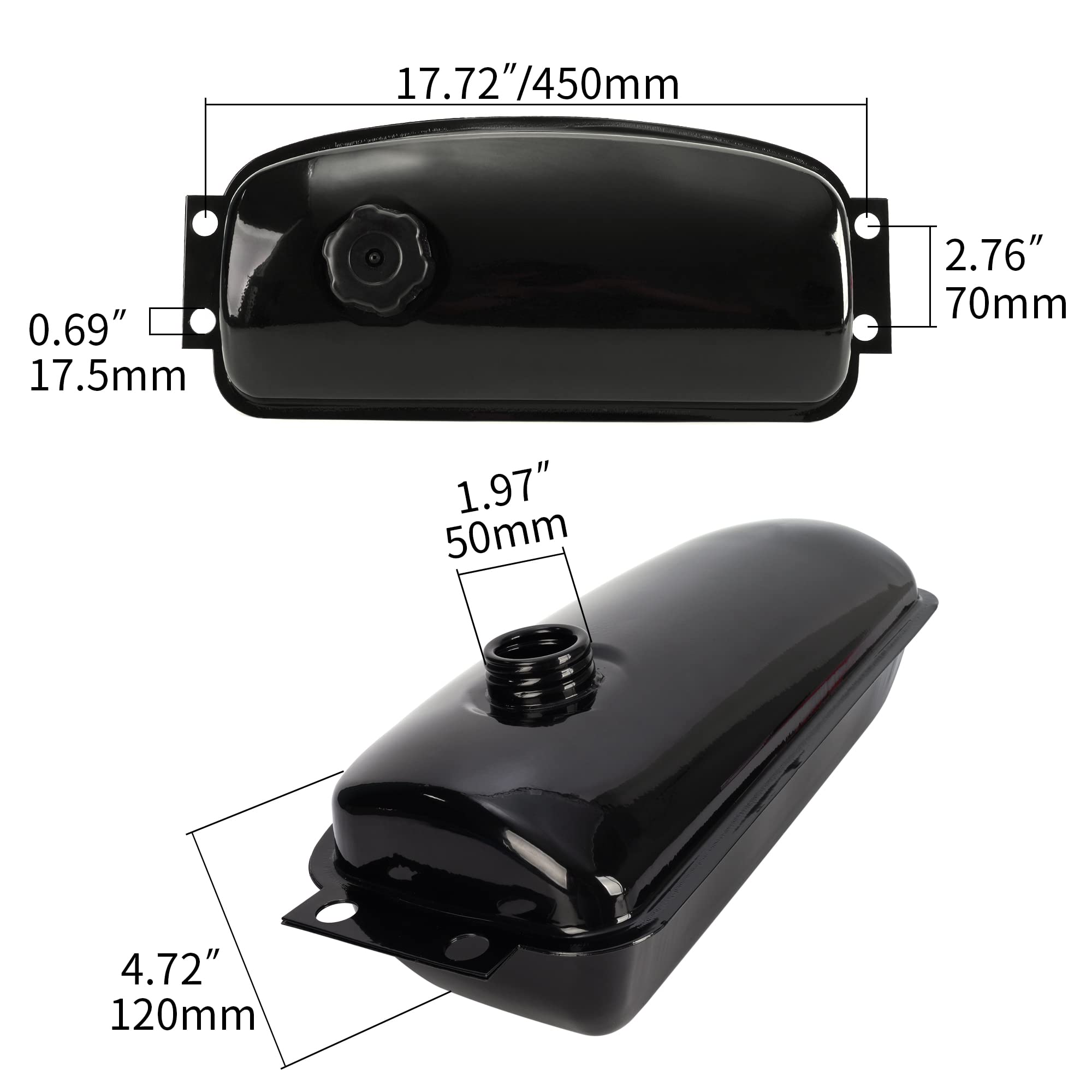 Gas Fuel Tank With Cap Petcock Vent Tube Fuel Filter Line, Sturdy For 150Cc 250Cc Hammerhead Trailmaster Gts Kt Rave Ss150 Ss250 Kandi Kd 150Fs 150Gka-2 150Gkm-2 Targa 200 Go Kart