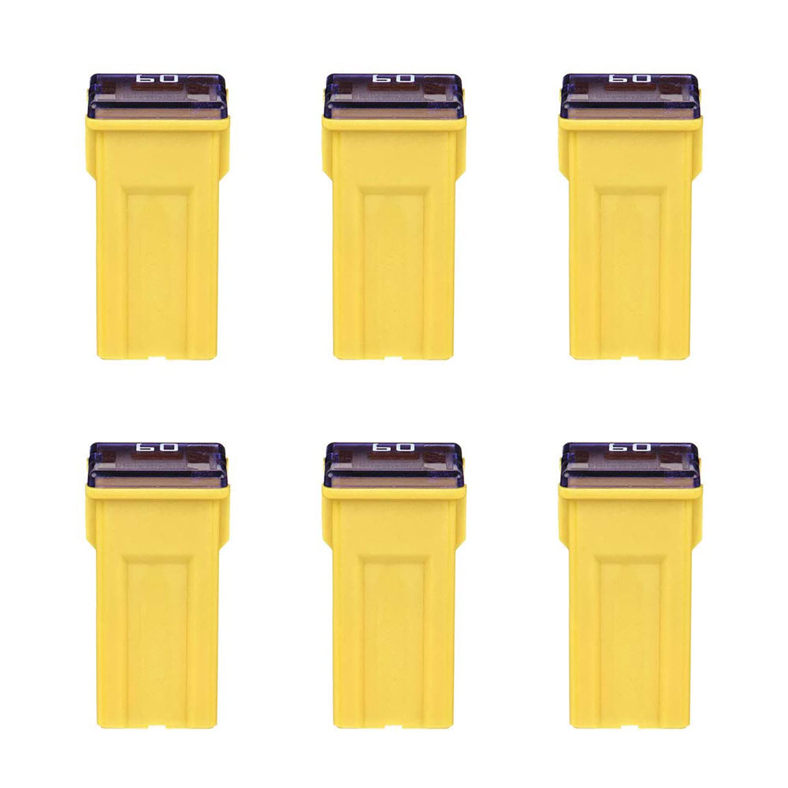 6 Pieces Tall Standard Fuses 60 Amp Jcase Box Shaped Fuse Compatible For Ford Chevy Gm Nissan Toyota Pickup Trucks Cars Suv