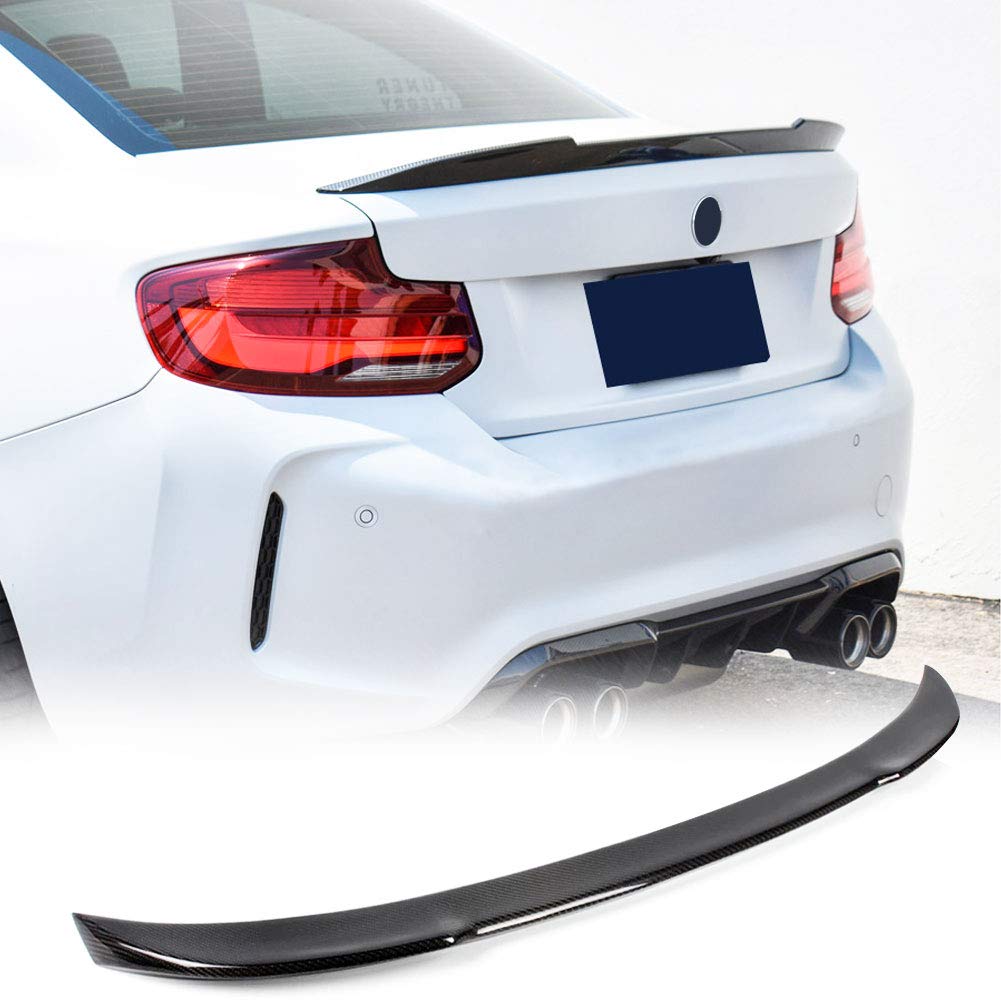 MCARCAR KIT Real Carbon Fiber Trunk Spoiler for BMW 2 Series F22 Coupe and F87 M2 2014-2020 Rear Boot Lid Highkick Tail Wing Lip