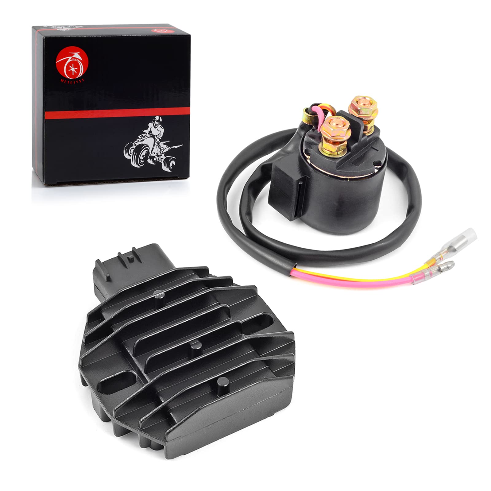 Voltage Regulator Rectifier & Starter Relay Solenoid Compatible With Honda Recon 250 Trx250 Te/Tm 1997-2004 Trx250Ex Trx250X 2001-2019