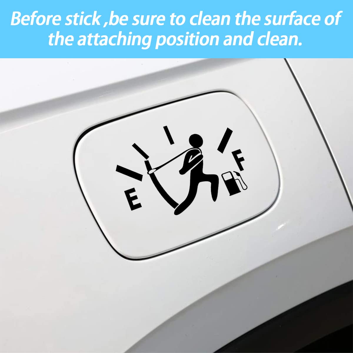 Funny Car Stickers, High Gas Consumption Decal, Fuel Gage Empty Sticker For Auto, Angry Boy Vinyl Fuel Tank Gauge Sticker, Unive
