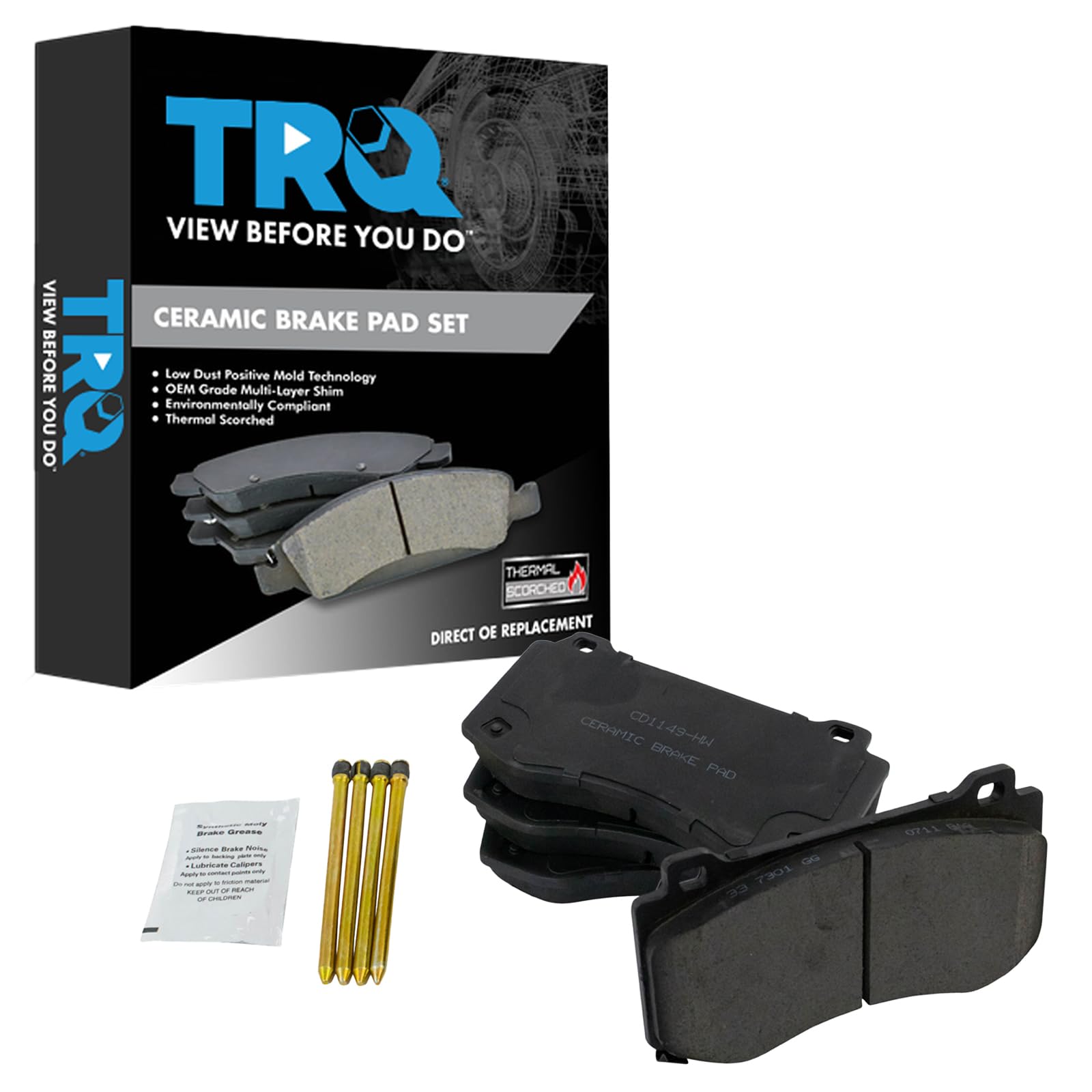 TRQ Front Brake Pads Ceramic Compatible with 2005-2014 Chrysler 300 2008-2019 Dodge Challenger 2006-2018 Charger 2006-2008 Magnu