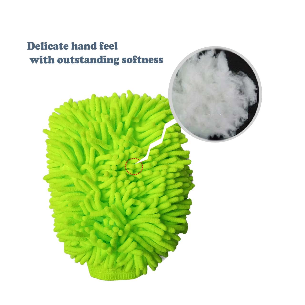 HeGangLy 2 Pack Car Wash Mitt Microfiber Chenille Car Wash Mitt Scratch Free for Cars Cleaning,Home Cleaning Mitts(Green/Blue).