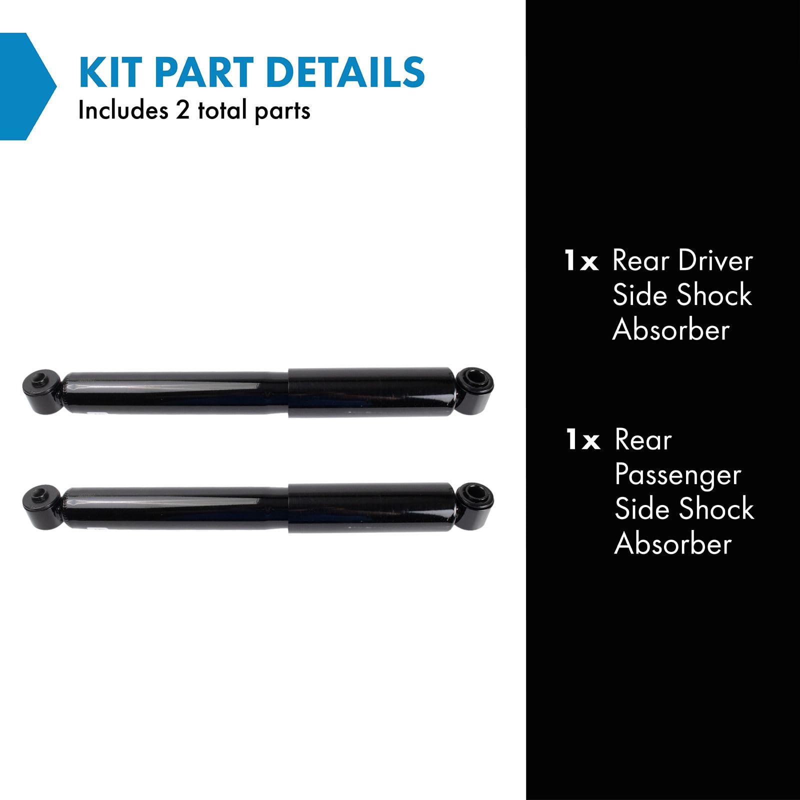 Trq Rear Shock Absorber Set Compatible With 2012-2021 Nissan Nv1500 Nv2500 Nv3500