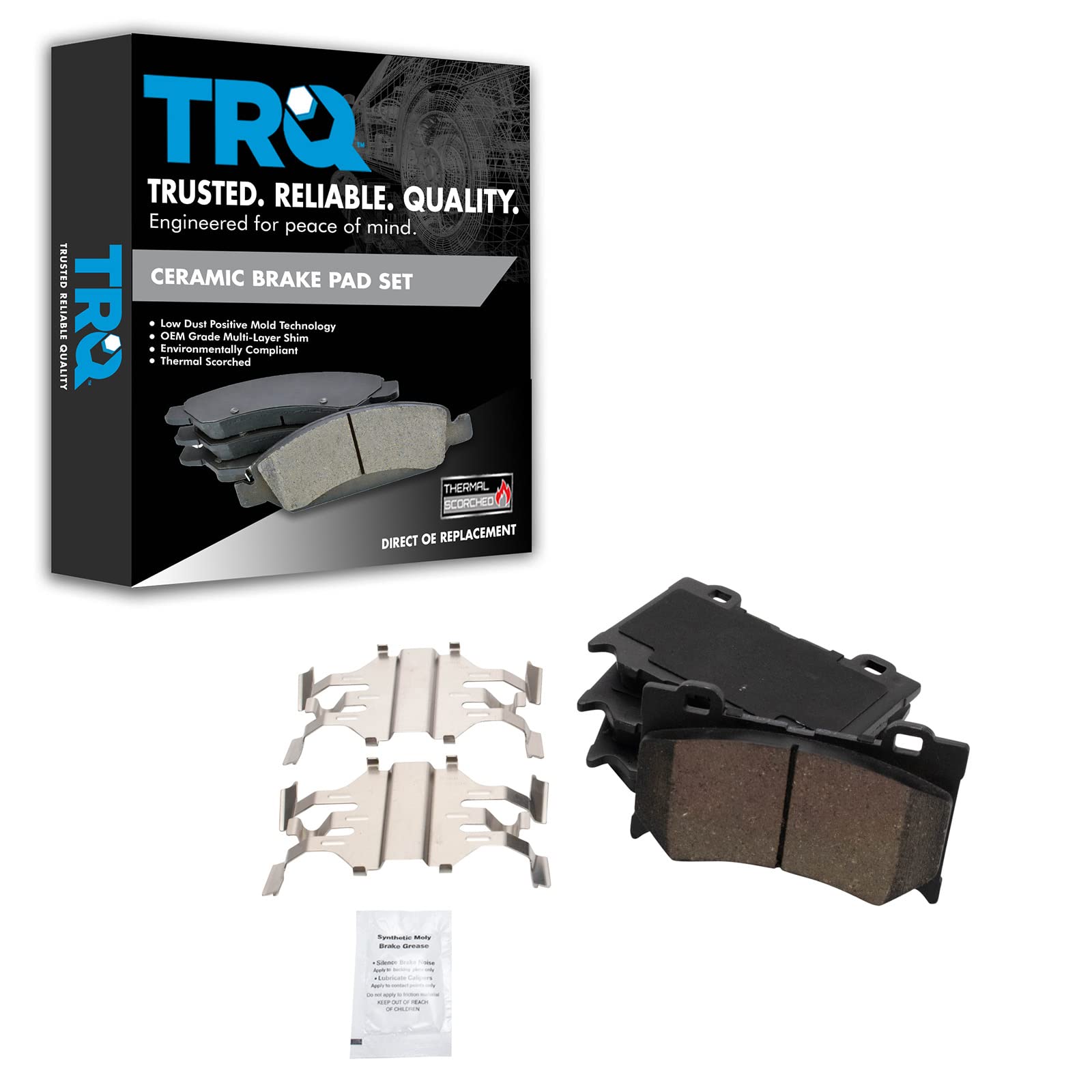 TRQ Front Brake Pads Ceramic Compatible with 2009-2013 INFINITI FX50 2008-2013 G37 2011-2013 M37 M56 2014-2020 Q50 2014-2015 Q60