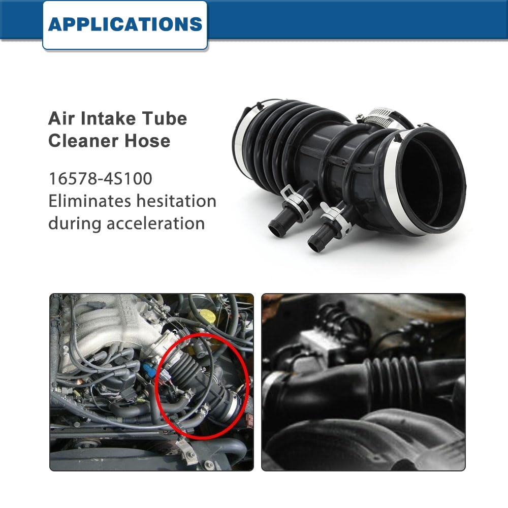 Air Intake Hose Compatible With 1999-2004 Nissan Frontier And 2000-2004 Nissan Xterra V6 3.3L- Intake Filter Tube Replaces # 165