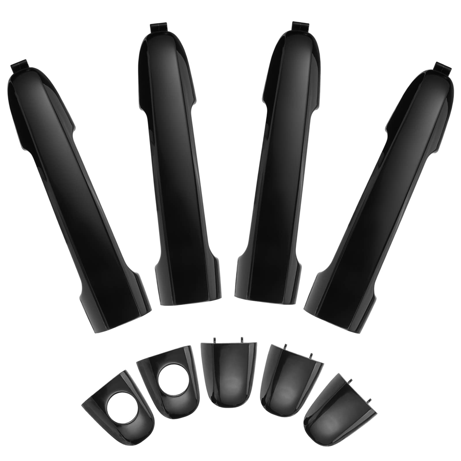 Lcyolada 4Pcs Exterior Door Handles For Hyundai Sonata 2006 2007 2008 2009 2010, Front And Rear, Drive & Passenger Side Replaces ?82651-3K00,Black