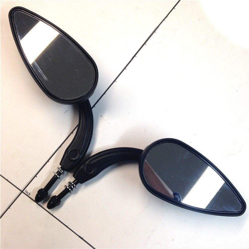 Httmt Mt383-Sc-Bk Black Teardrop Skull Zombie Mirrors Compatible With Sportster Dyna Touring Dyna Wide Glide Efi Fxdwgi