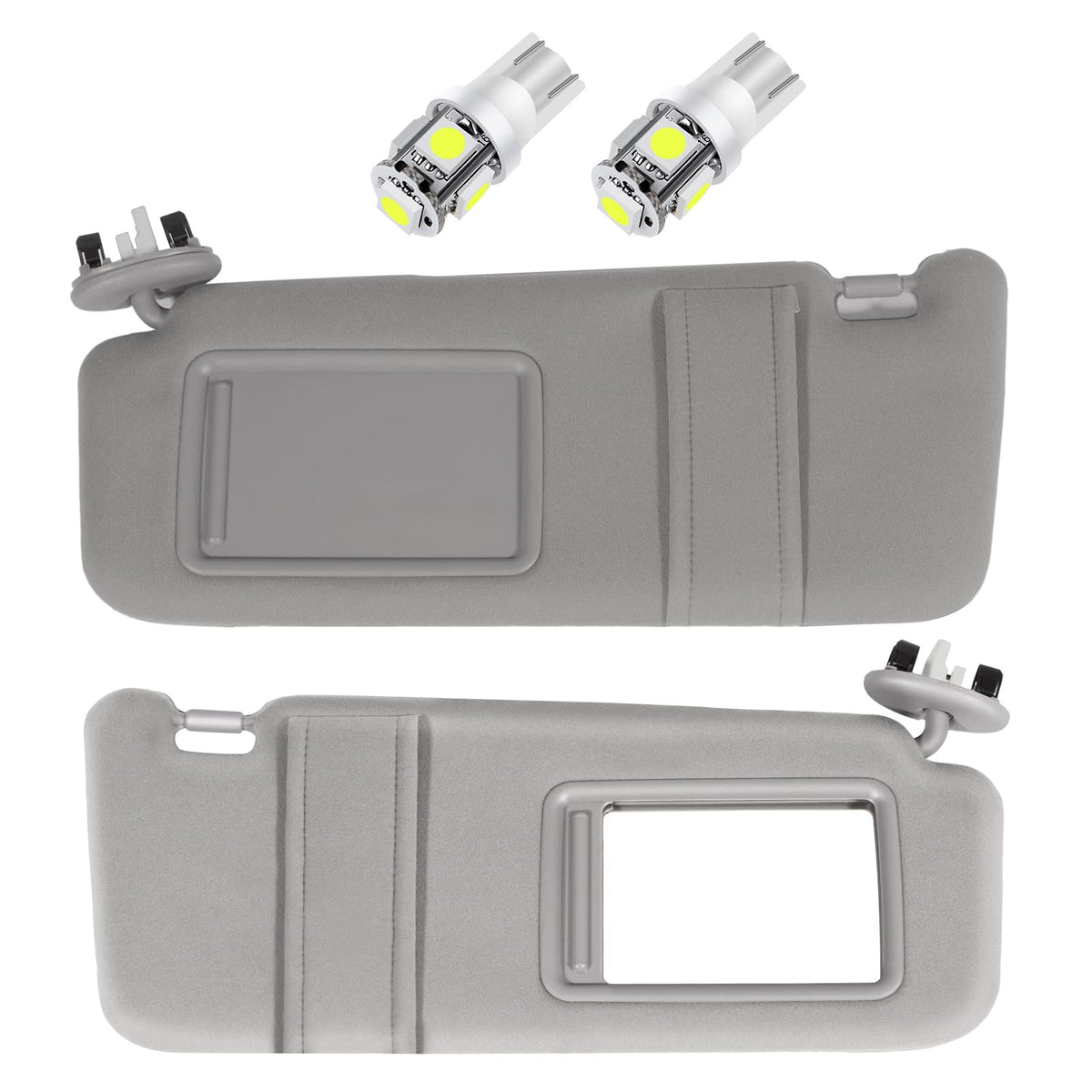 Scitoo Left & Right Sides Sun Visor Assembly Fit For 2006-2011 For Toyota For Camry With Sunroof (Gray)