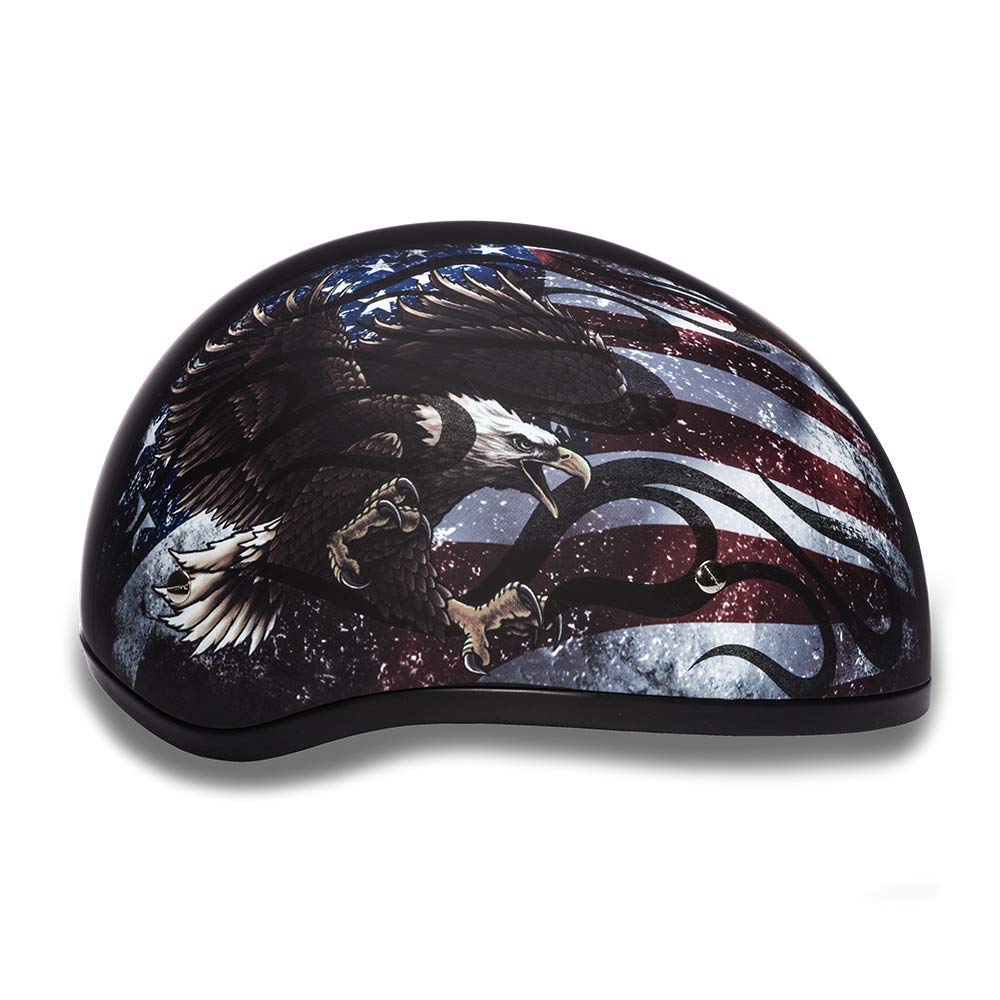 Daytona Helmets Motorcycle Half Helmet Skull Cap- Usa 100% Dot Approved