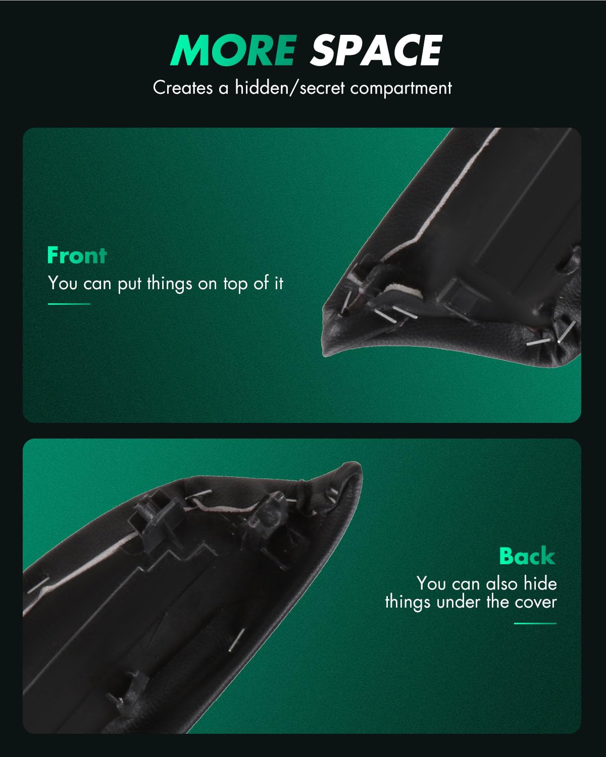 SCITOO Auto Black Front Door Panel Armrest Replacement fit for 2008-2012 for Honda for Accord(2pcs)