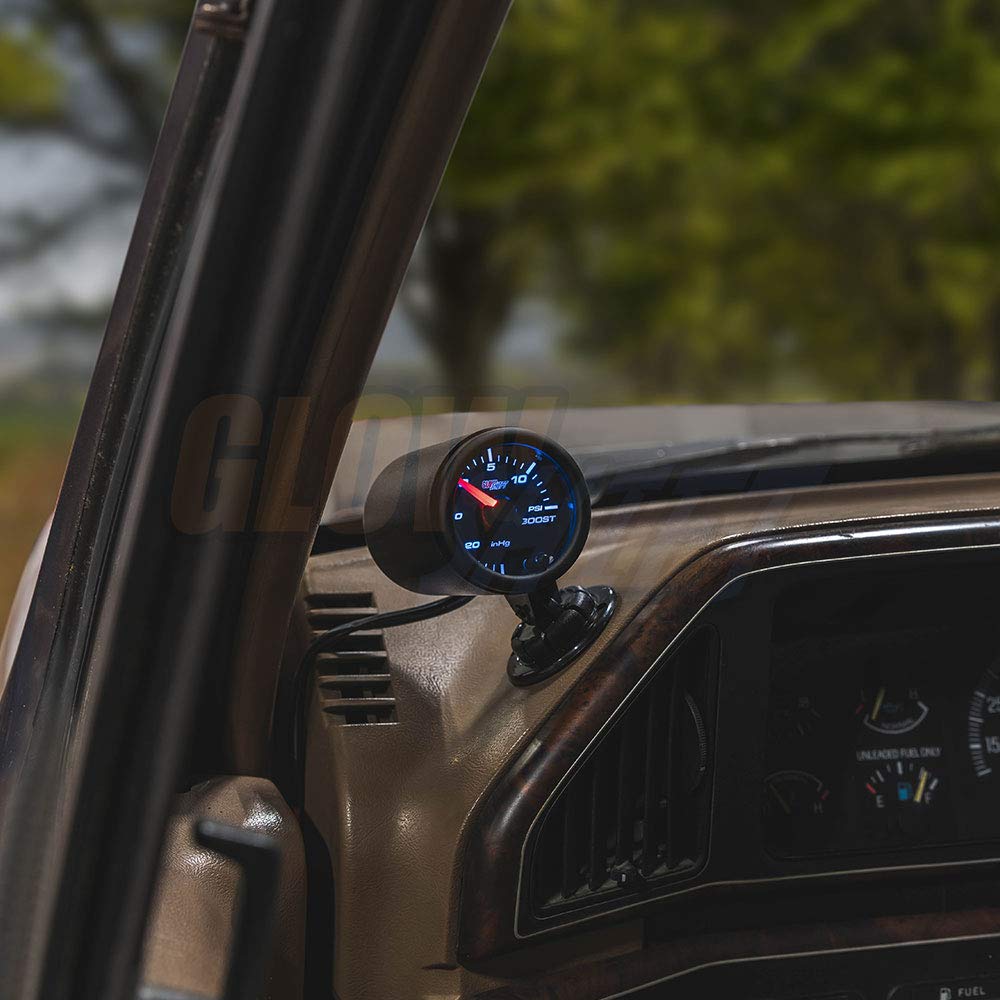 GlowShift Universal Black Single Gauge Swivel Dashboard Pod - Fits Any Make/Model - Swivels 360 Degrees - ABS Plastic - Mounts (1) 2-1/16&quot; (52mm) Gauge to Vehicle's Dash