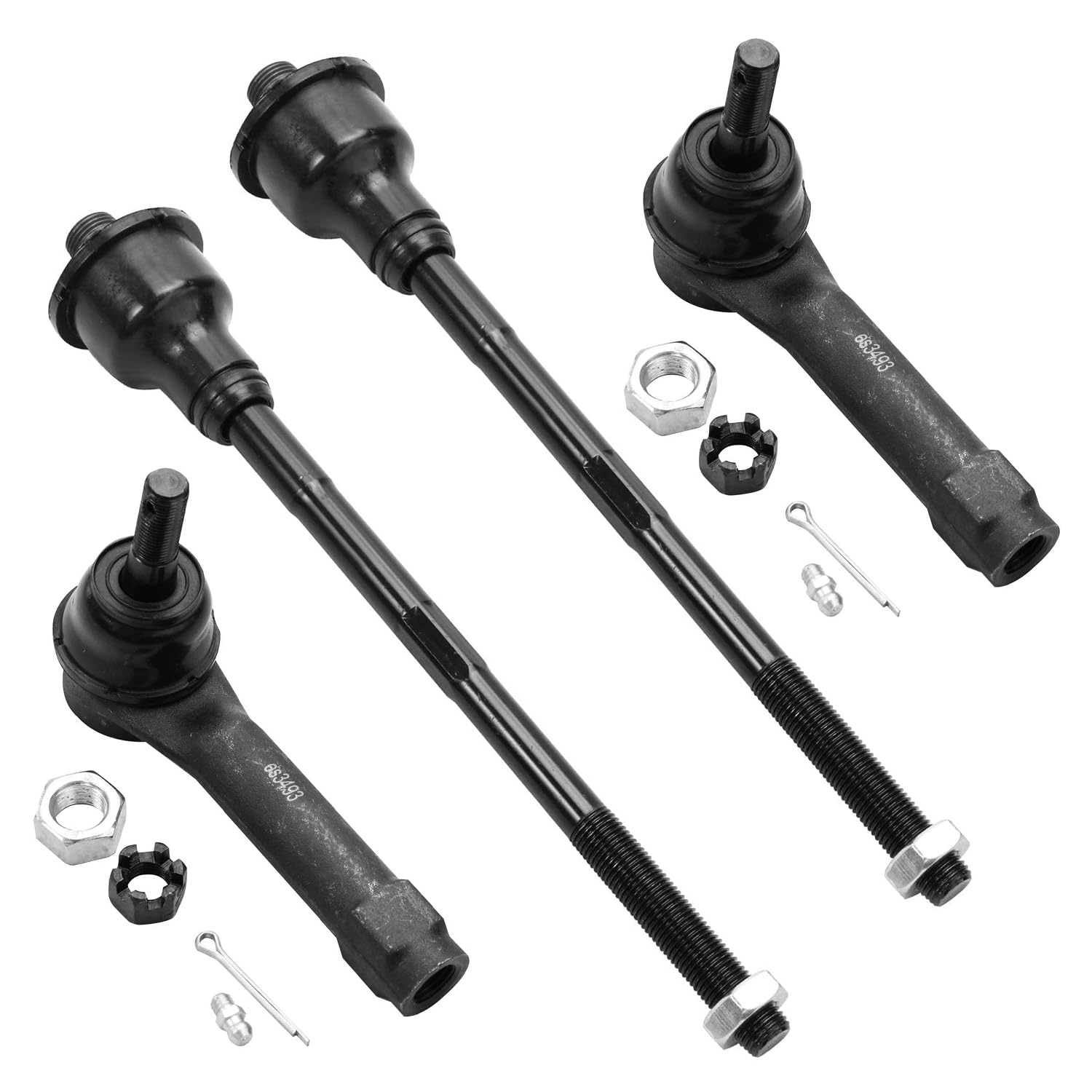 Detroit Axle - Awd Front End 13Pc Suspension Kit For Silverado Sierra Chevy Gmc Avalanche Suburban Yukon Xl 1500 Tahoe Escalade Esv Ext, Upper Control Arms Lower Ball Joints Sway Bars Tie Rods