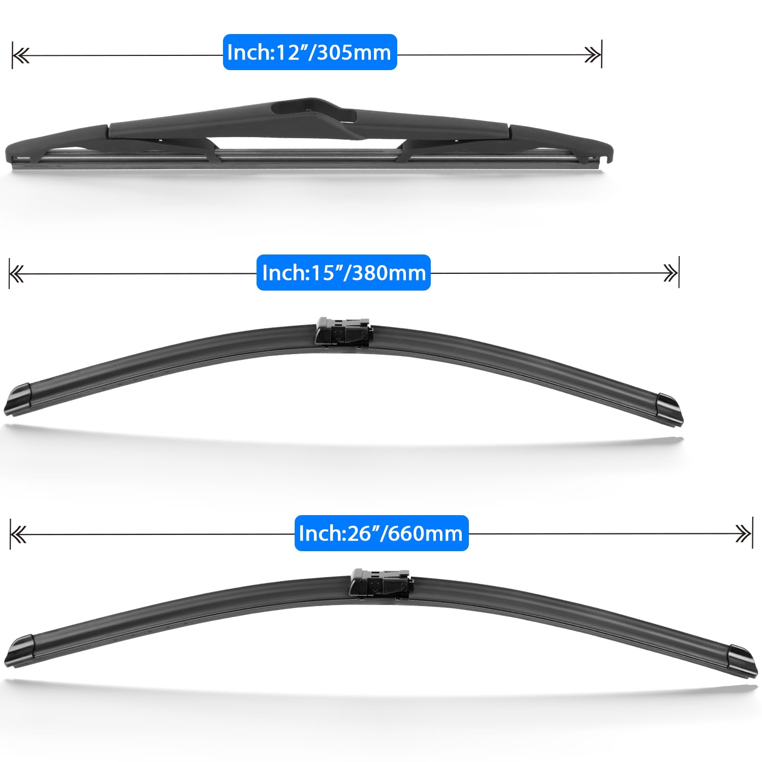 Raintok Windshield Wiper Blades Replacement For 2009-2017 Ford Fiesta Original Factory Quality Front Rear Wipers Blade Set For M