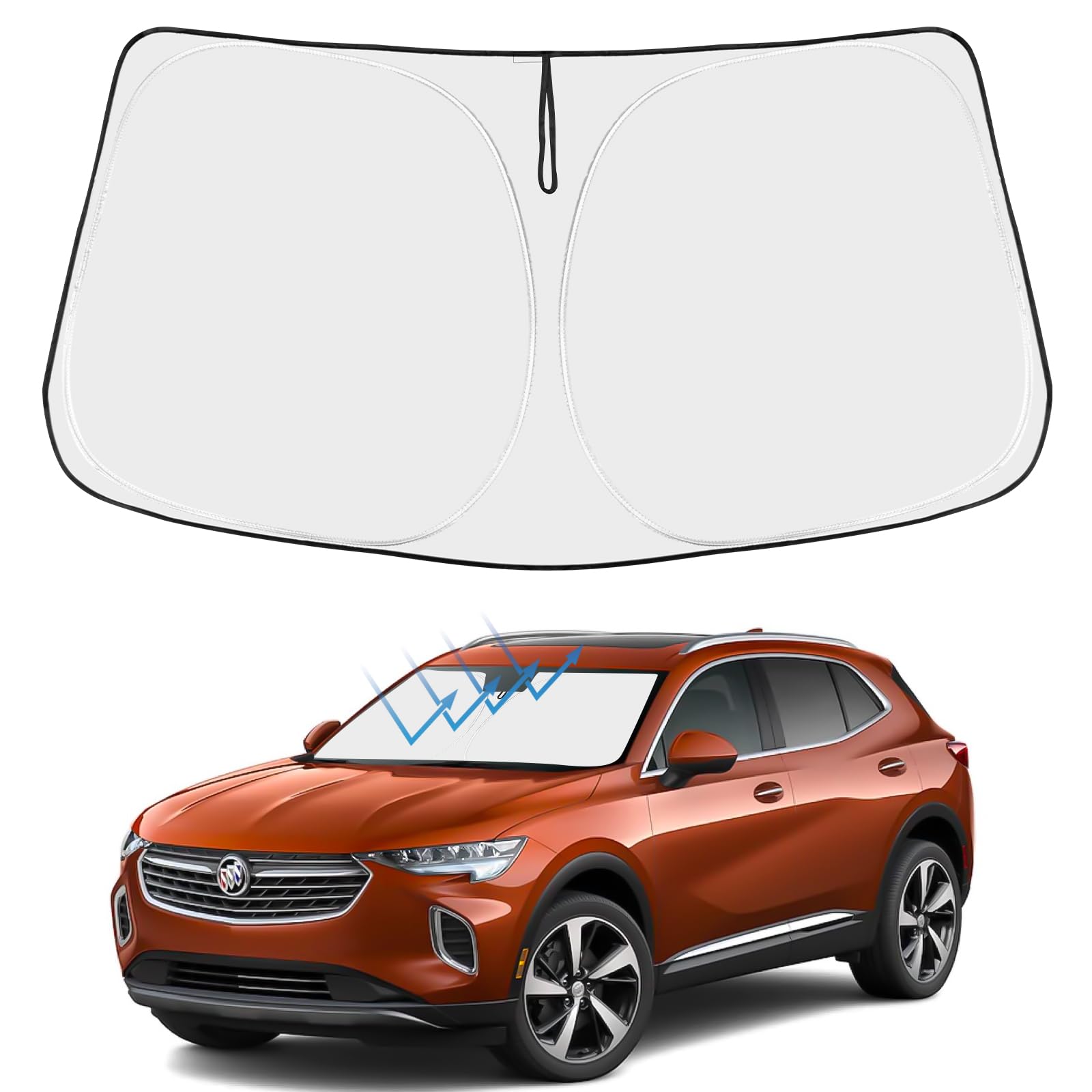 Proadsy 2025 Upgrade Front Windshield Sun Shade Foldable Sunshade Protector Custom Fit 2025 2024 2023 2022 2021 Buick Envision 1