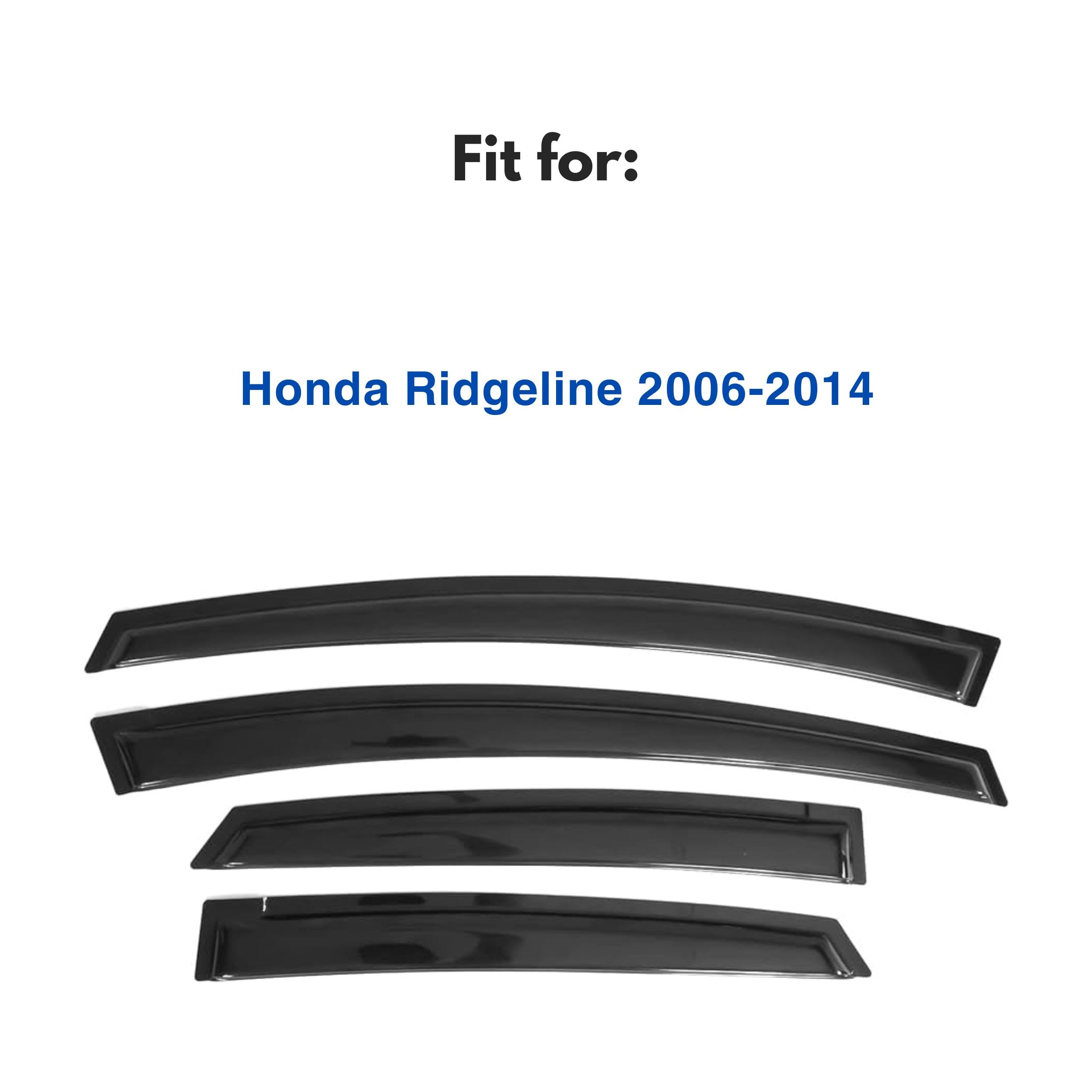 Ig Window Visor For Honda Ridgeline 2006-2014, Rain Guard Tape-On Extra Durable Sun Wind Side Vent Window Deflector, 2006 2007 2