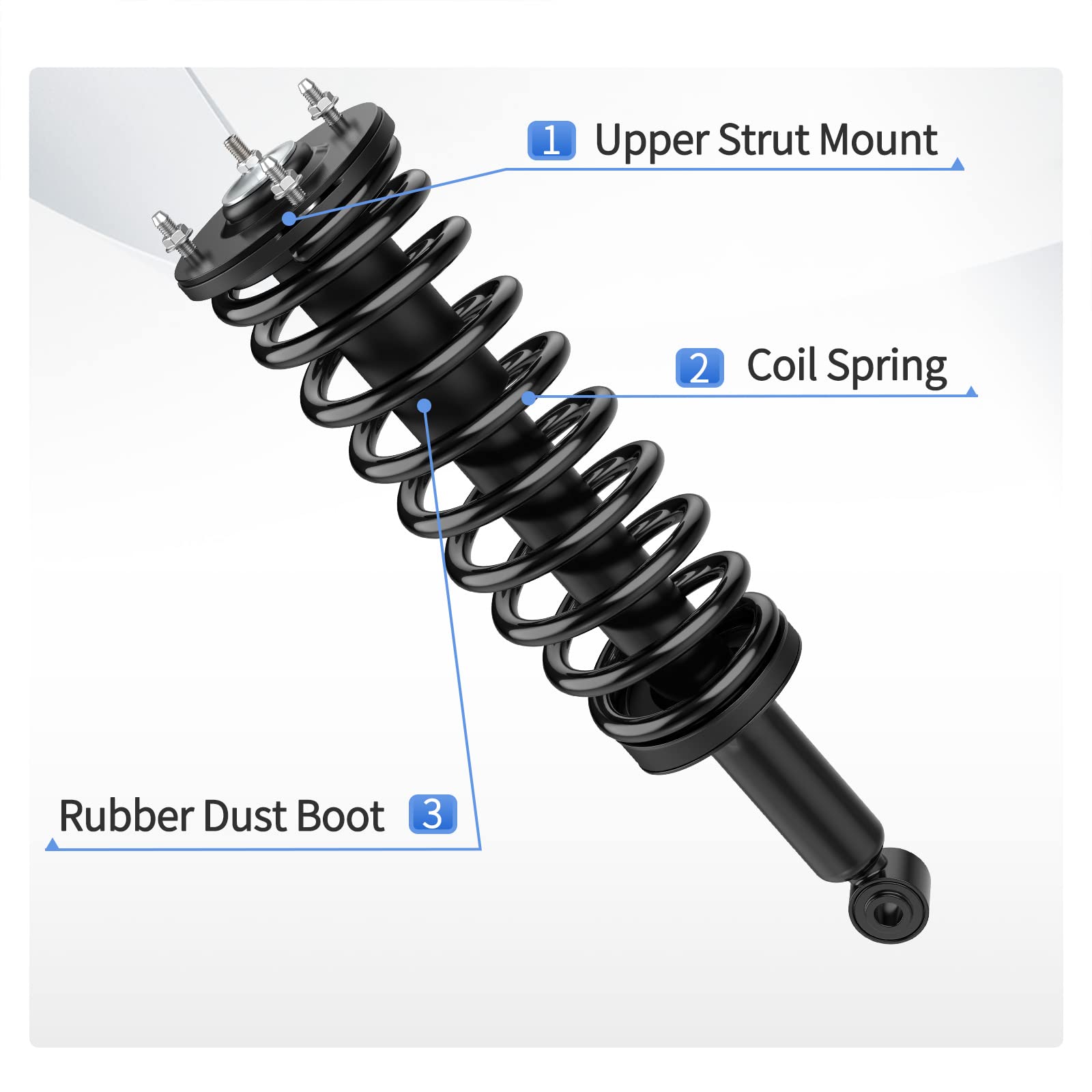 Yitamotor Front Complete Strut Rear Suspension Shocks Compatible With 2000-2006 Tundra 4Wd