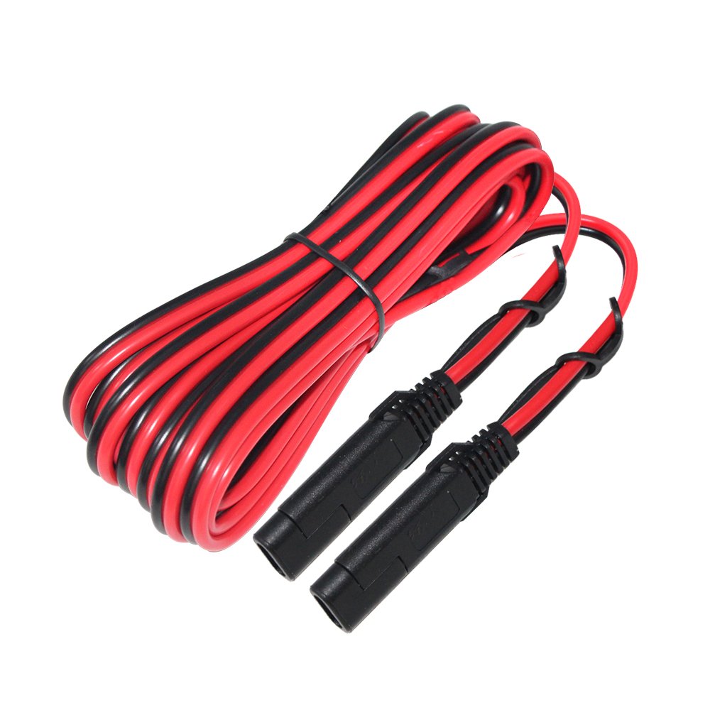12FT SAE to SAE Extension Cable 16AWG- SAE Extension Cord, SAE 2Pin Bullet Quick Connect 16awg Heavy Duty Wire Harness with Wate