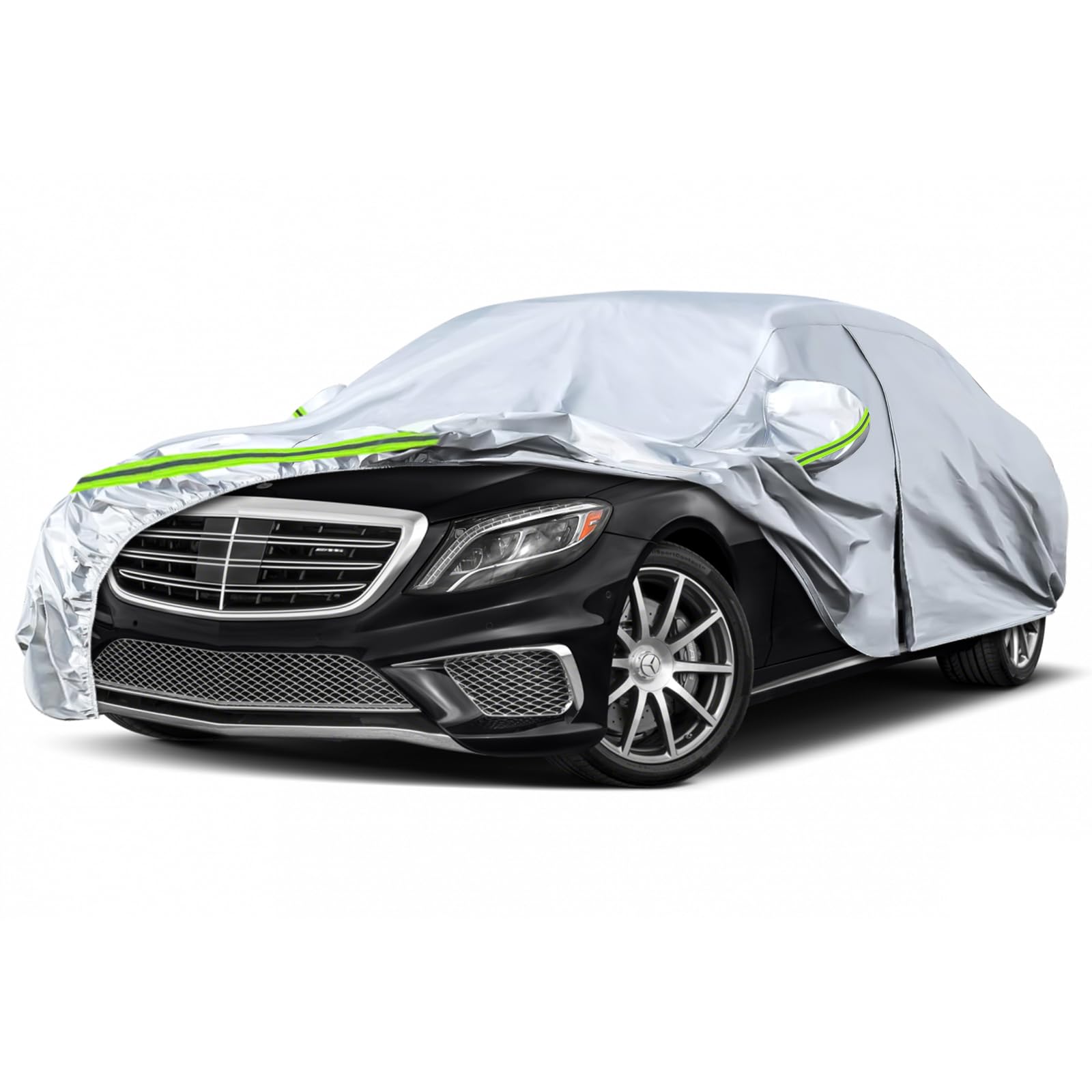 Waterproof Car Covers Replace For 2006-2025 Mercedes Benz S-Class S350 S400 S450, 6 Layers Silver All Weather Car Cover With Zip