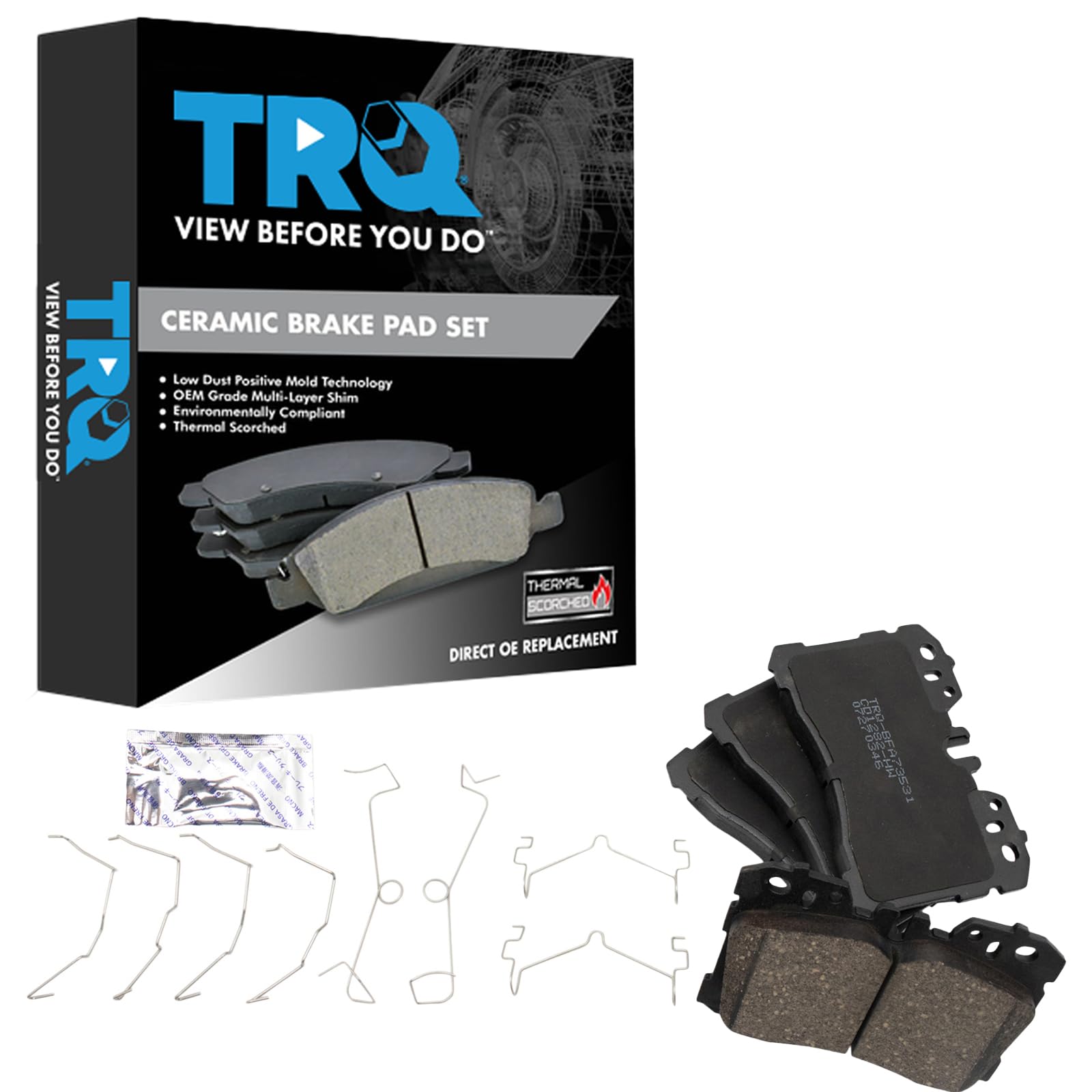 TRQ Front Brake Pads Ceramic Compatible with 2007-2017 Lexus LS460 2018-2019 LS500 LS500h 2008-2016 LS600h