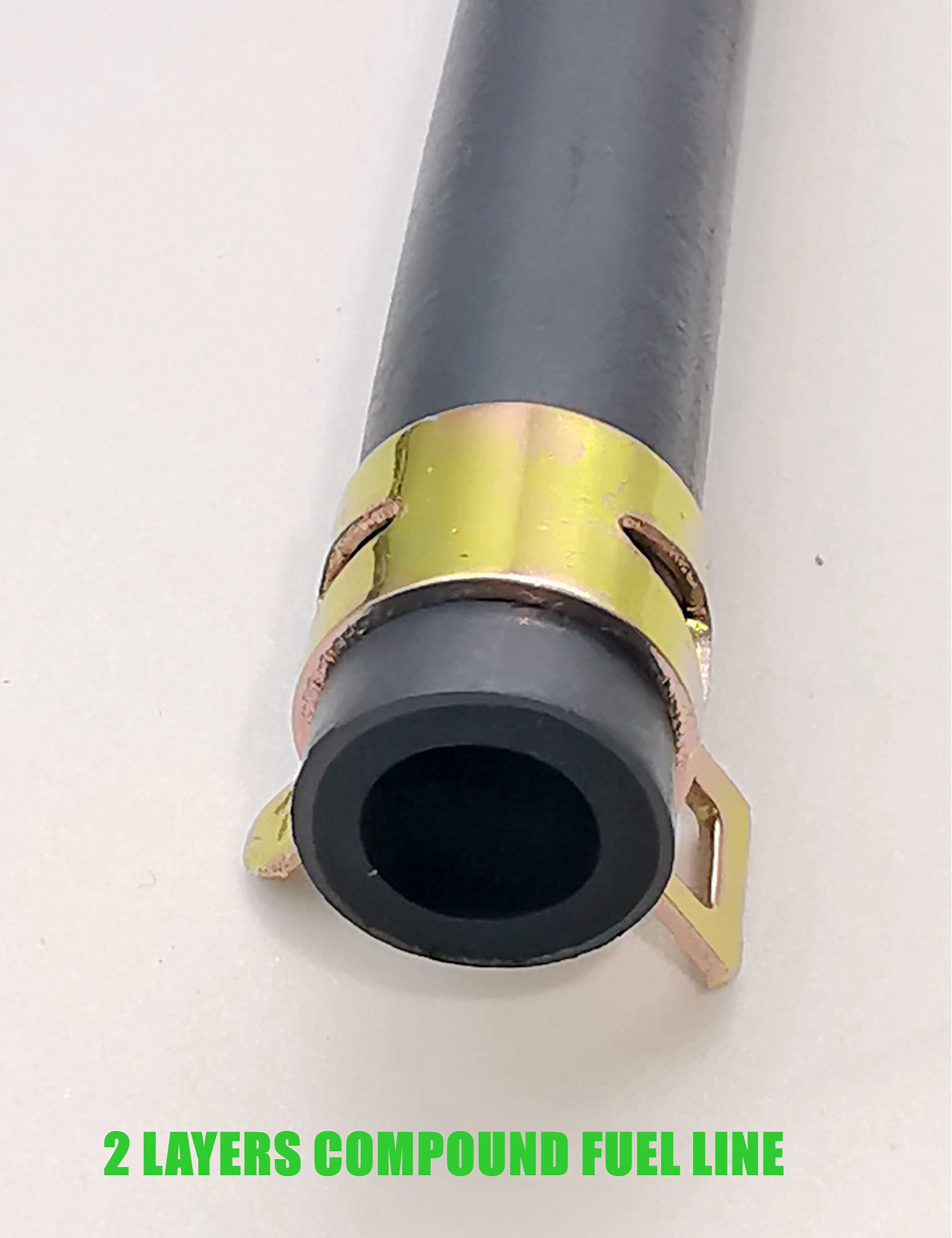 10 Feet 5/16 Inch Id Fuel Line Hose Rubber W/ 20 Clamp