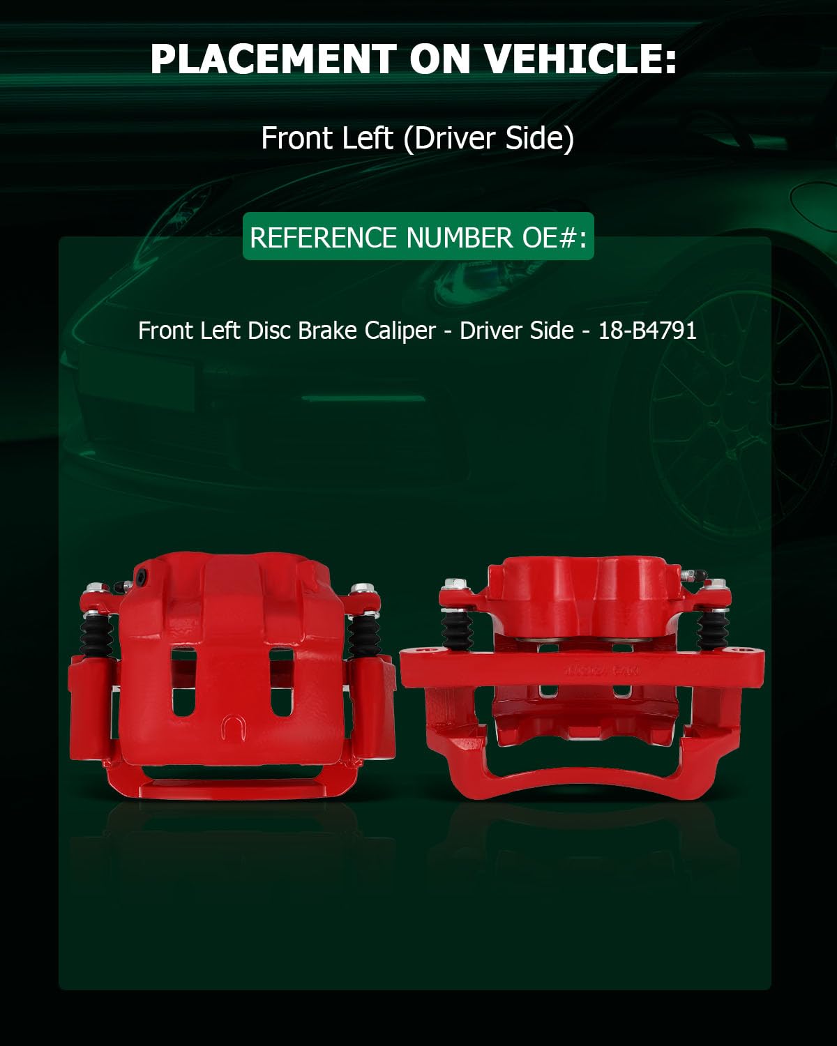 Scitoo Front Left Brake Caliper With Bracket 18-B4791 Red Compatible For Honda Odyssey 2005 2006 2007 2008 2009 2010