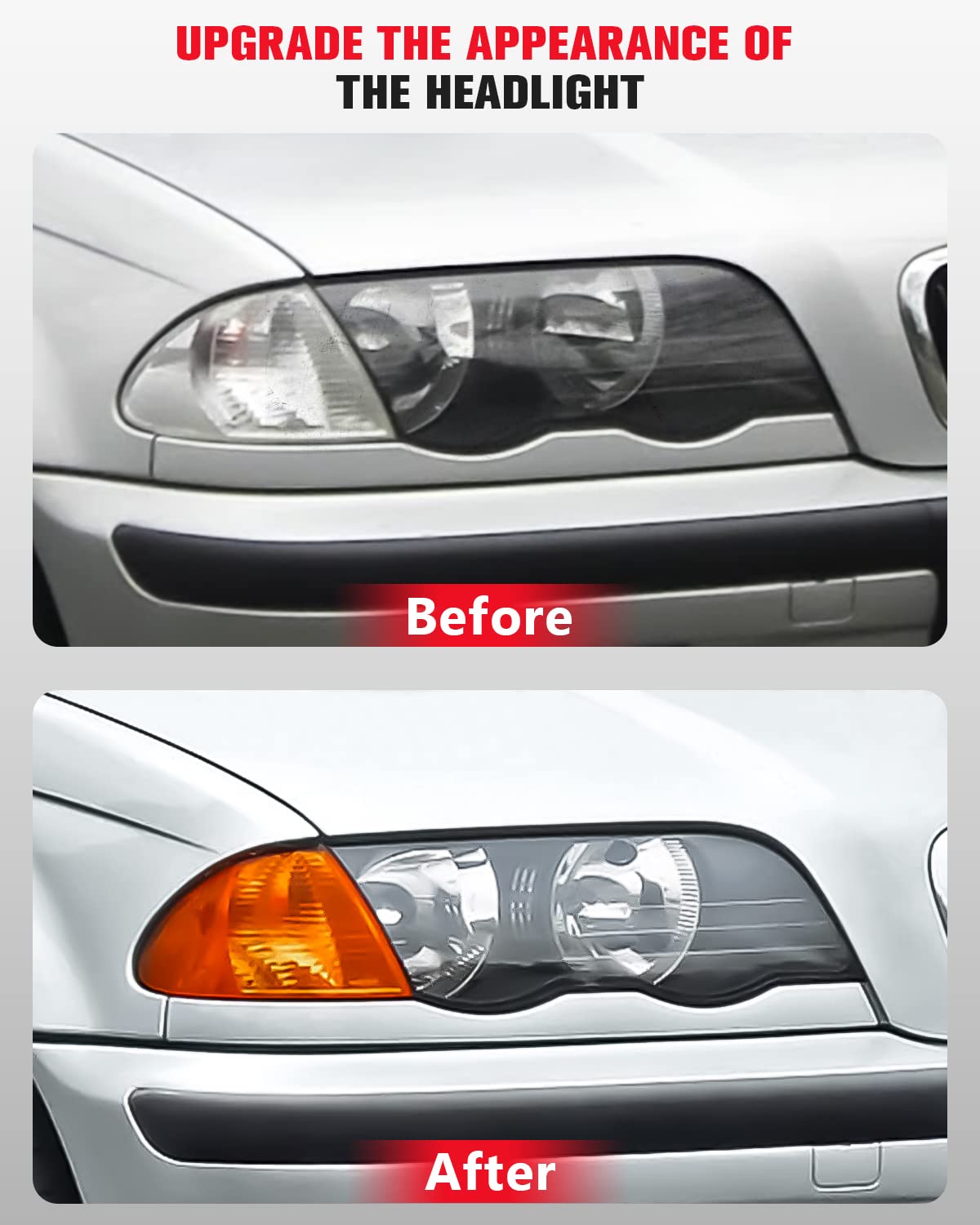 2Pc Left And Right Side Car Headlight Headlamp Lense Clear Lens Cover Replacement Fit For 1998-2001 Bmw 323I;1998-2000 Bmw 328I;