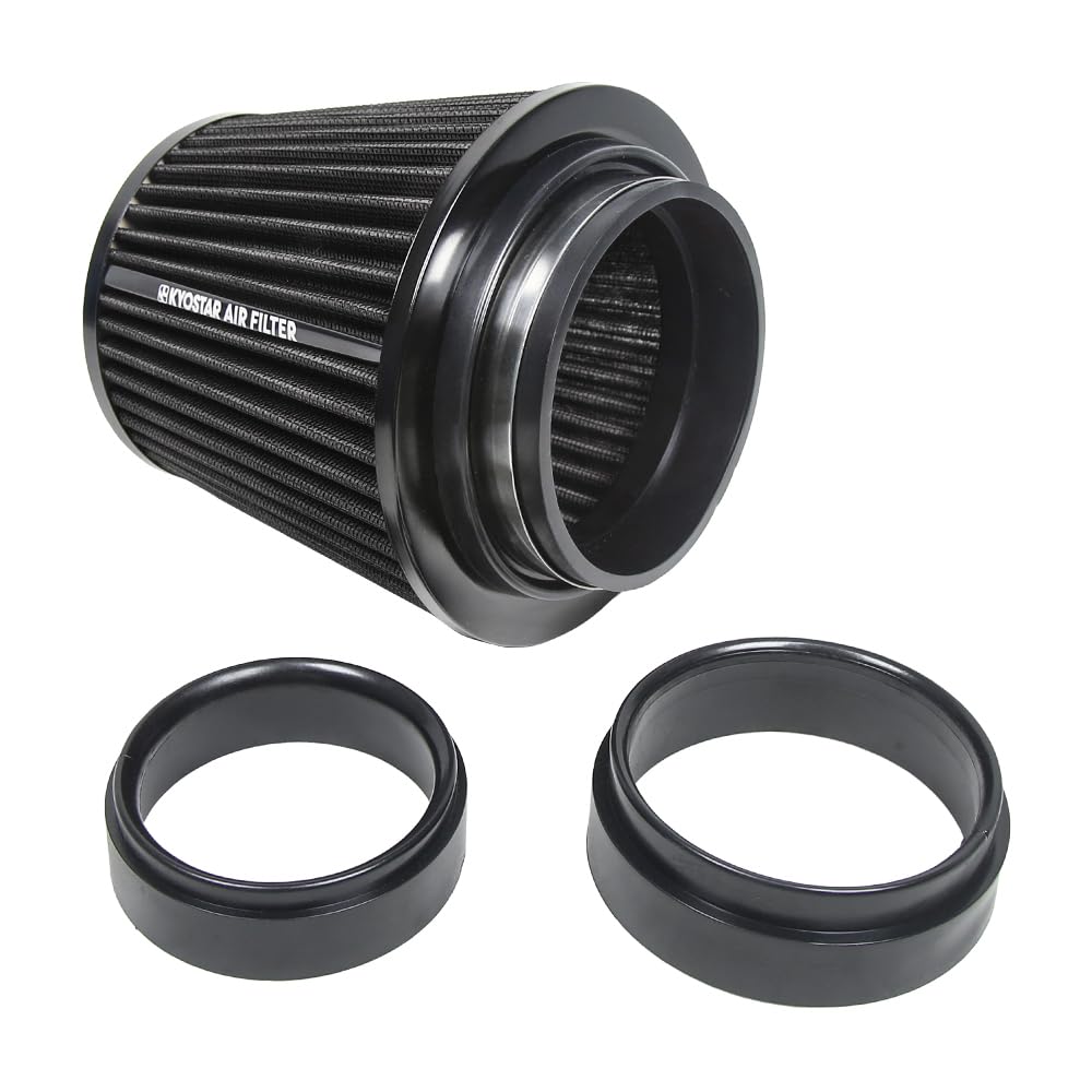 Kyostar 3/3.5/4Inch Inlet Cold Air Intake Cone Replacement Performance Washable High Flow Dry Air Filter, Black
