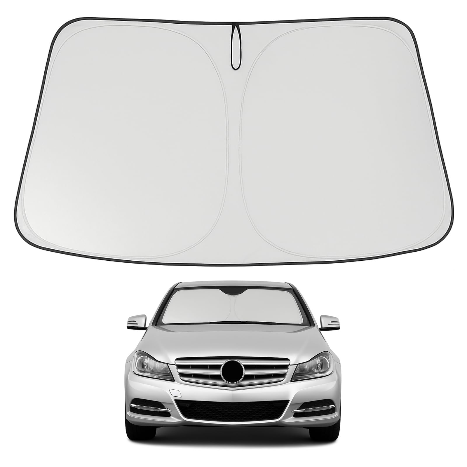 Proadsy 2025 Upgrade Windshield Sun Shade Custom Fit Dodge Charger 2006-2010 4-Layer Foldable Front Sunshade Protector Sun Visor