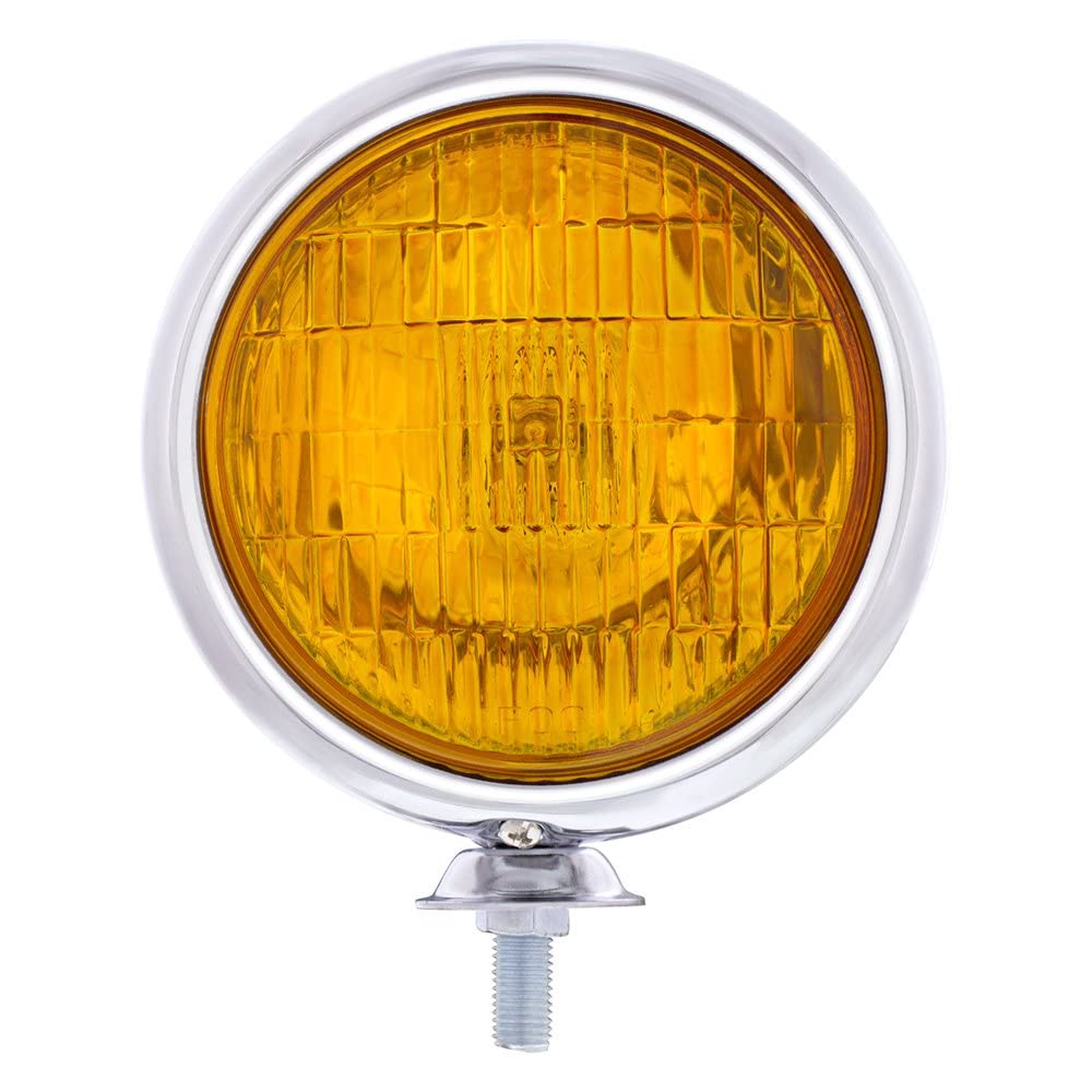 United Pacific 6V Vintage Chrome Fog Light, Amber Lens,Oe,C364009