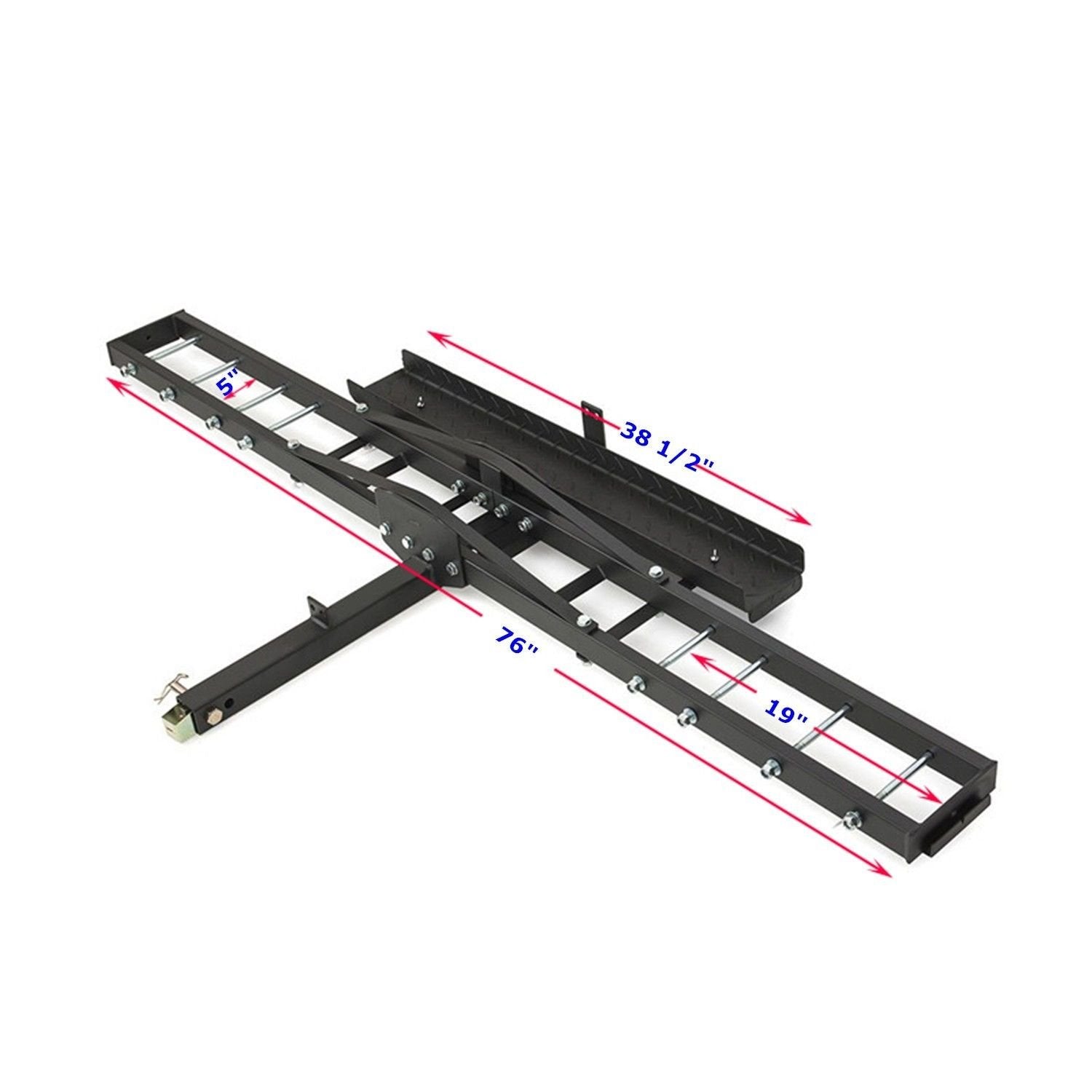 Jeremywell 500 Lbs Heavy Duty Motorcycle Dirt Bike Scooter Carrier Hitch Rack Hauler Trailer With Loading Ramp And Anti-Tilt Locking Device T-Ns-Mrc001