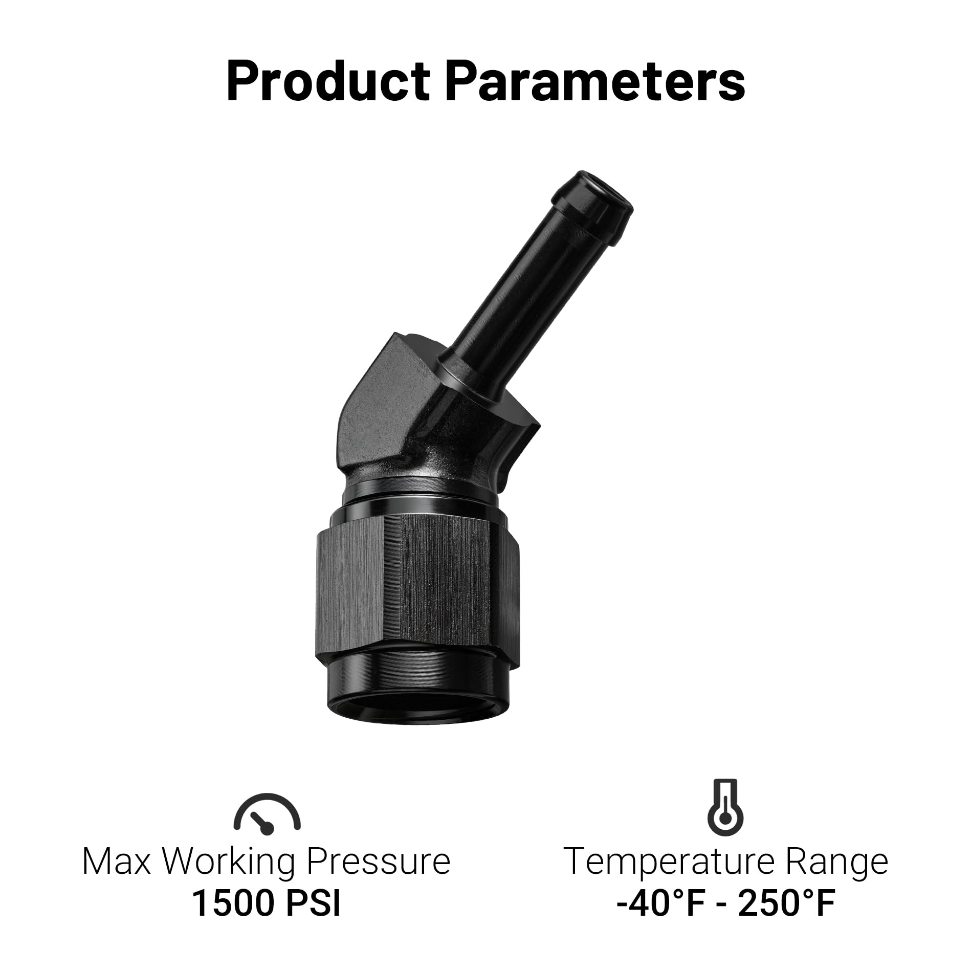 EVIL ENERGY 6AN Female to 1/4'' Barb Hose Fitting 45 Degree Swivel 2PCS