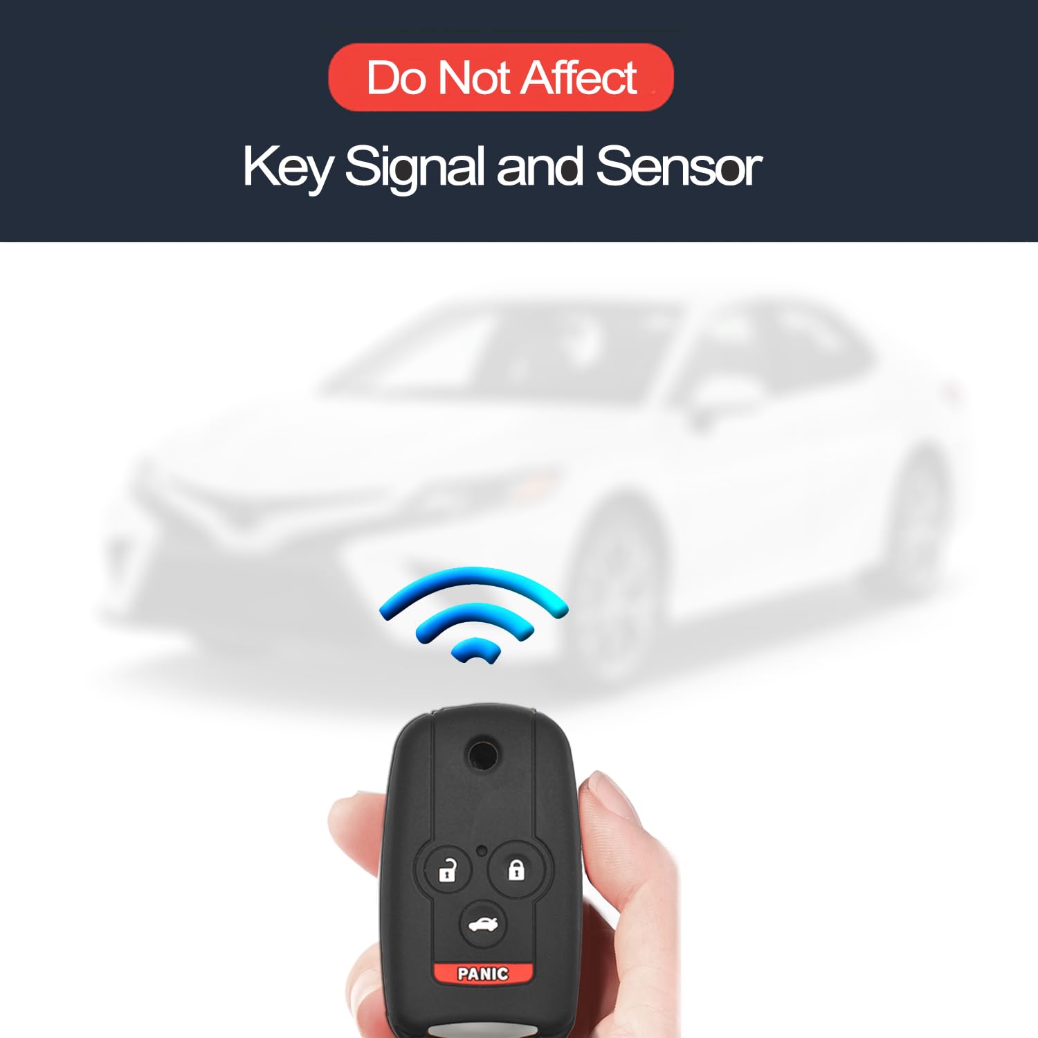 Infipar 2Pcs Compatible With Acura Tl Tsx Zdx Honda Accord Flip 4 Buttons Key Fob Cover Case Key Chain Protector Shell Holder