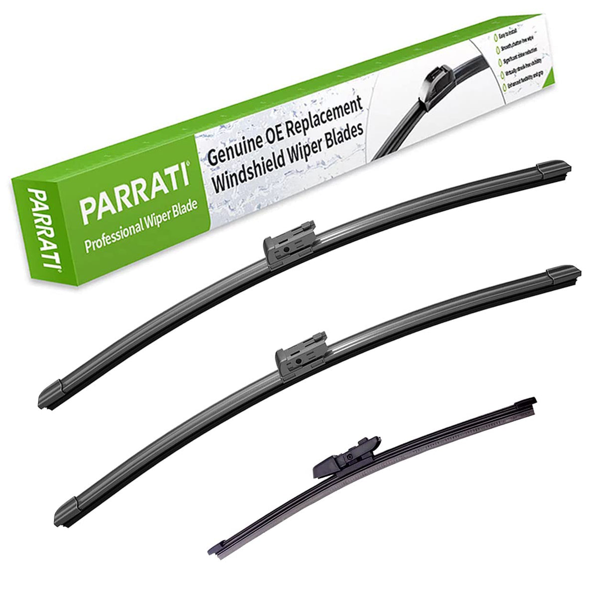 Parrati High Performance Premium All-Season Automotive Windshield Wipers With Rear Wiper Blades Replacement For 2018-2022 Volksw