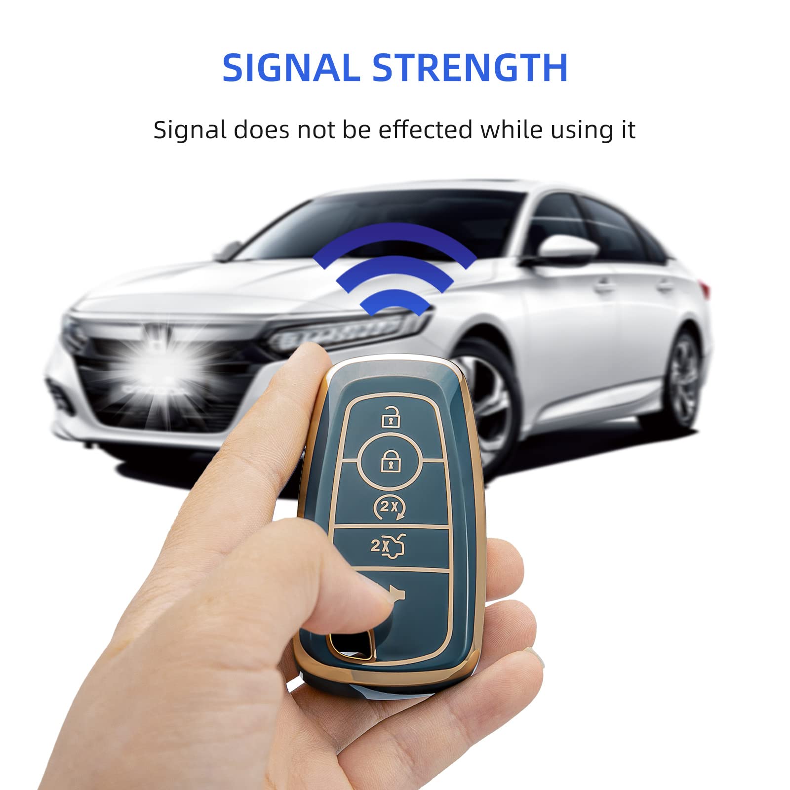 OFFCURVE Key Fob Cover for Ford, Premium TPU Key Case Full Protector Compatible with Ford Fusion Explorer Escape F150 F250 F350