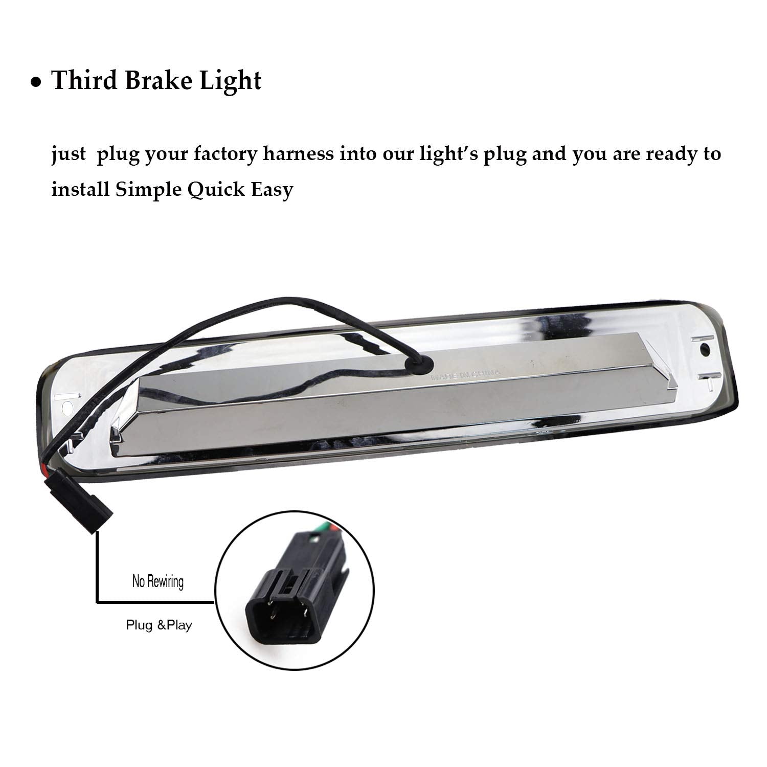 Tresound 3rd Brake Light for 1999-2007 Chevrolet Silverado/GMC Sierra 1500 2500HD 3500 Third Cargo Lamp High Mount Stop Light (R