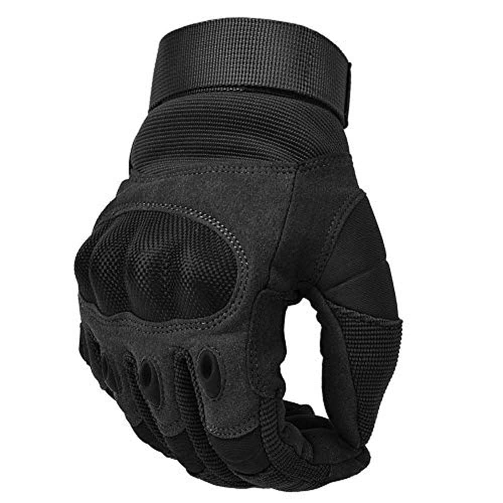 Reebow Gear Tactical Gloves Motorcycle Riding Gloves Full Finger Gloves Black Medium