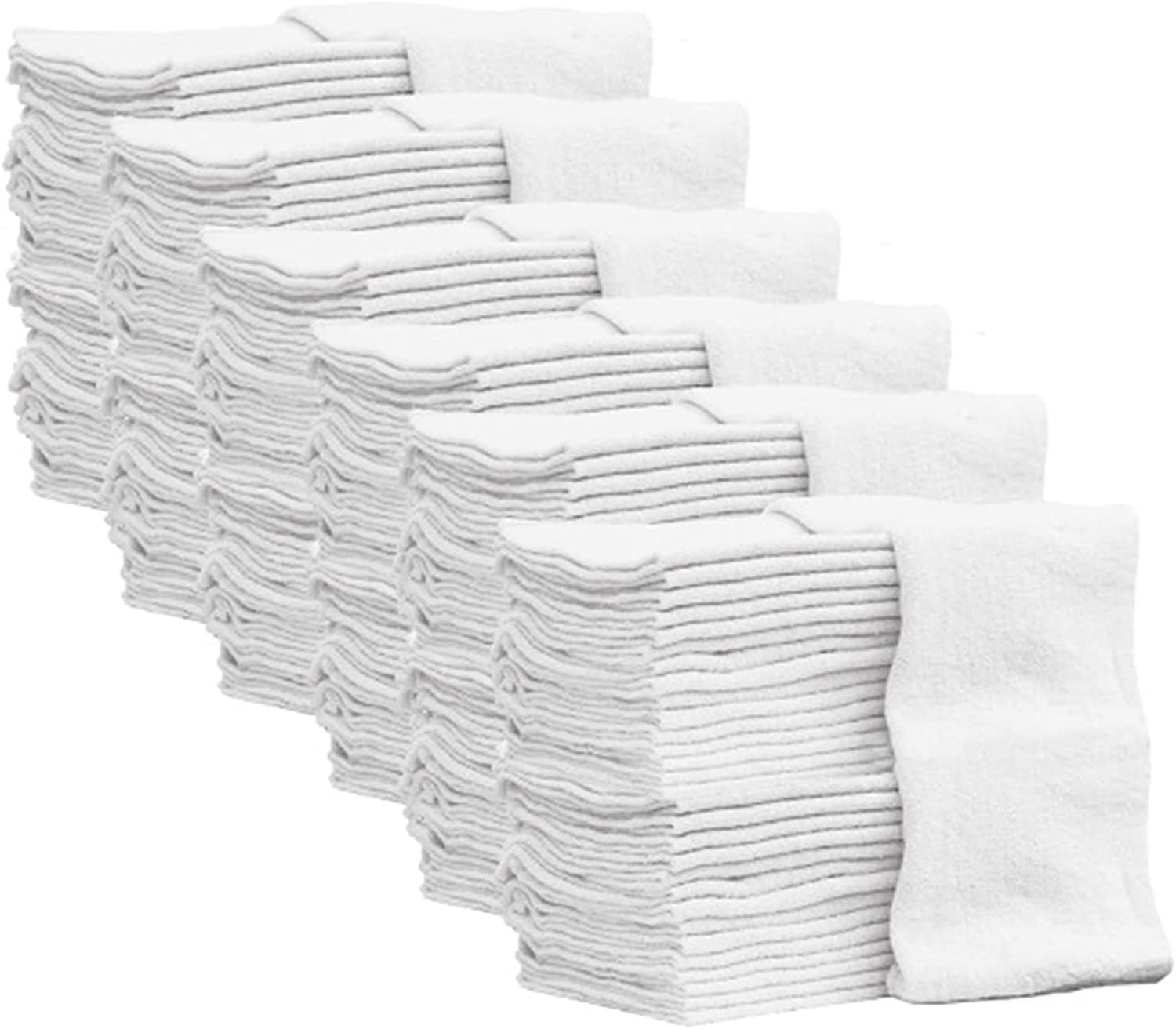 Nabob Wipers Auto Mechanic Shop Towels 500 Pack Bulk Shop Rags 100% Cotton Size 14''X14'' Commercial Grade (500 Pack, White)