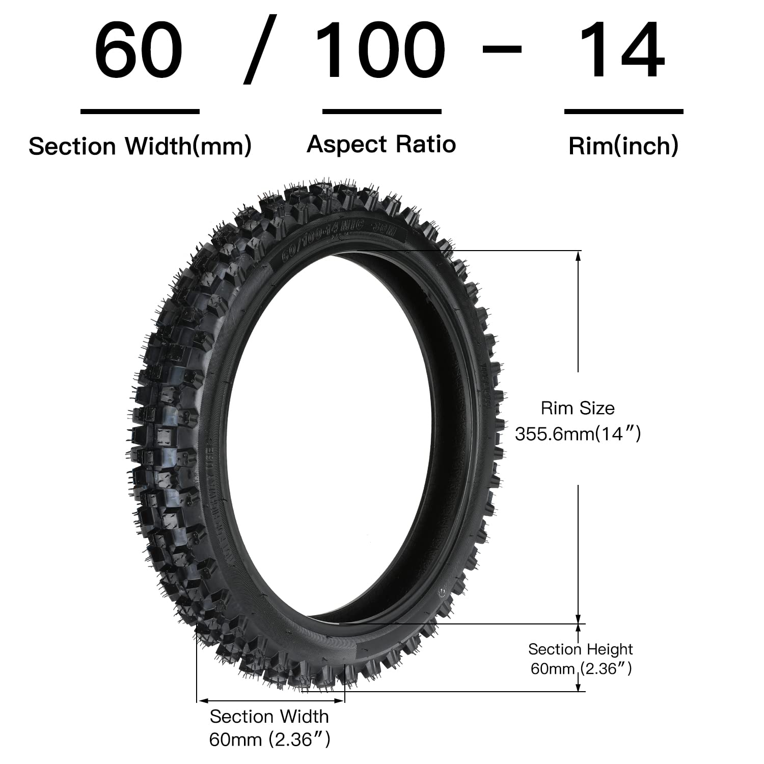 Grehua 3.00-12 80/100-12 Rear 2.50-14 60/100-14 Front Tire Inner Tube For 90Cc 110Cc 125Cc Ssr Crf70 Crf110 Xr70 Klx110 Kx60 Kx65 Kx110 Jr80 Rm60 Ttr90 Ttr110 Pw80 Dirt Pit Bike Off Road Motocross