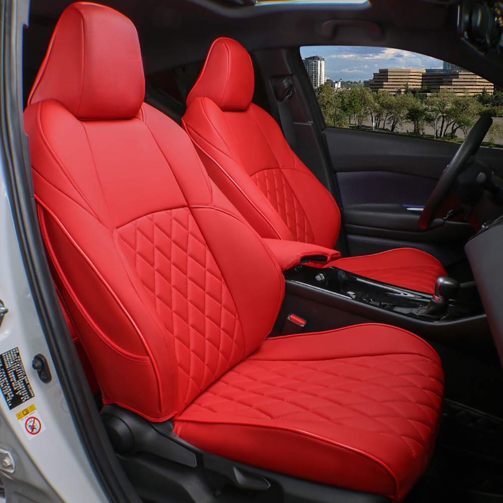 Ekr Custom Fit Accord Car Seat Covers For Select Honda Accord Ex-L,Touring,Sport,Ex,Hybrid 2018 2019 2020 2021 2022(Rear Row W/40/60 Split Backrest) - Leather(Red)