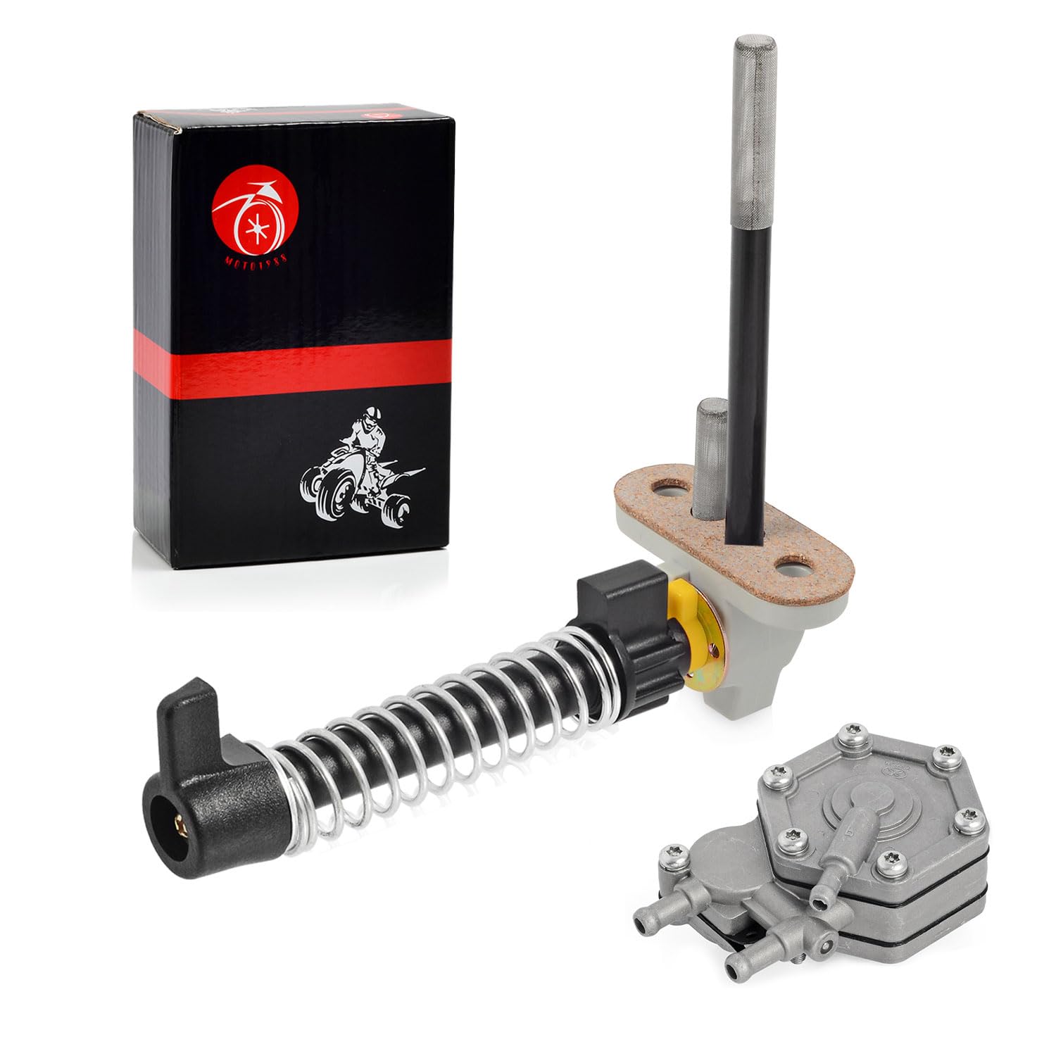 Fuel Pump & Fuel Valve Petcock and Lever knob SPRING kit For Polaris Scrambler 500 1998-2001 Magnum 425 1997-1998 Big Boss 500 1