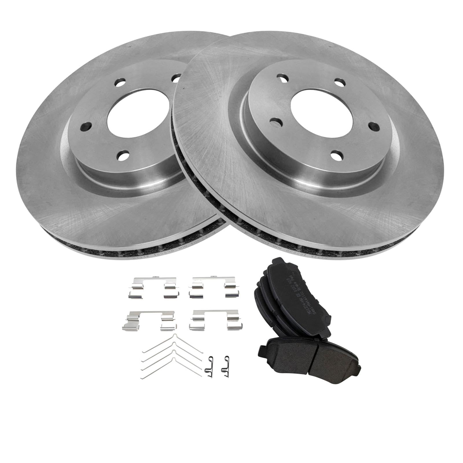 Trq Front Brake Pad & Rotor Kit Brake Pads Brake Rotor Semi-Metallic Compatible With 2009-2012 Nissan Sentra