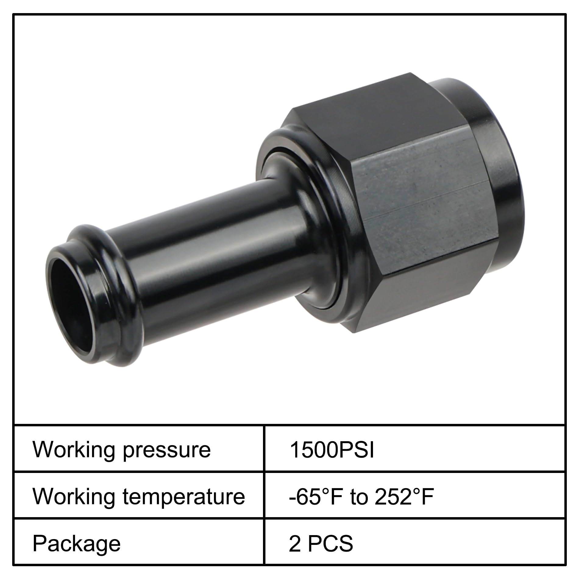 EVIL ENERGY 8AN Female to 1/2'' Barb Hose Fitting Straight Swivel 2PCS