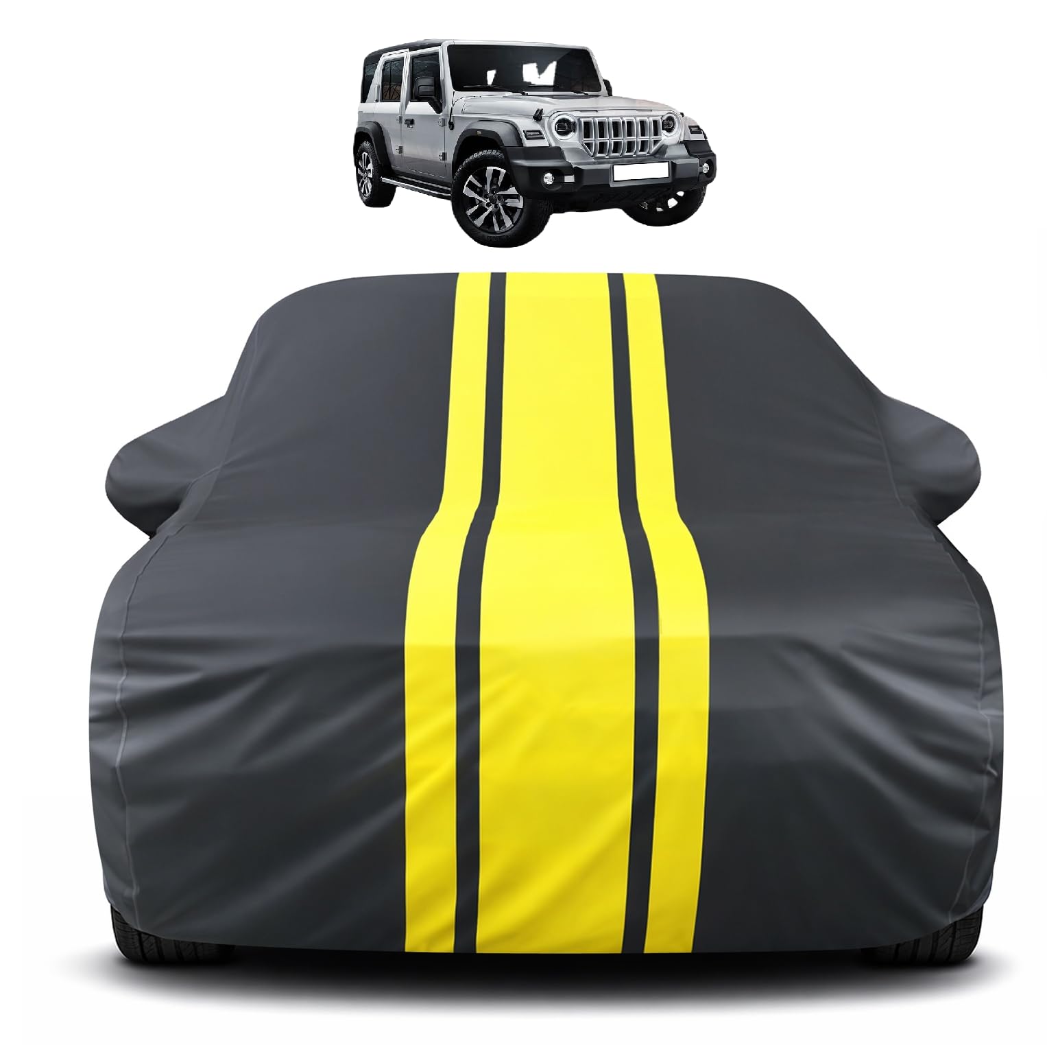 Auto Hub Car Cover Compatible with Mahindra Thar Roxx (5 Doors) with Mirror Pocket, Soft Cotton Lining, Thar Roxx Car Cover Wate