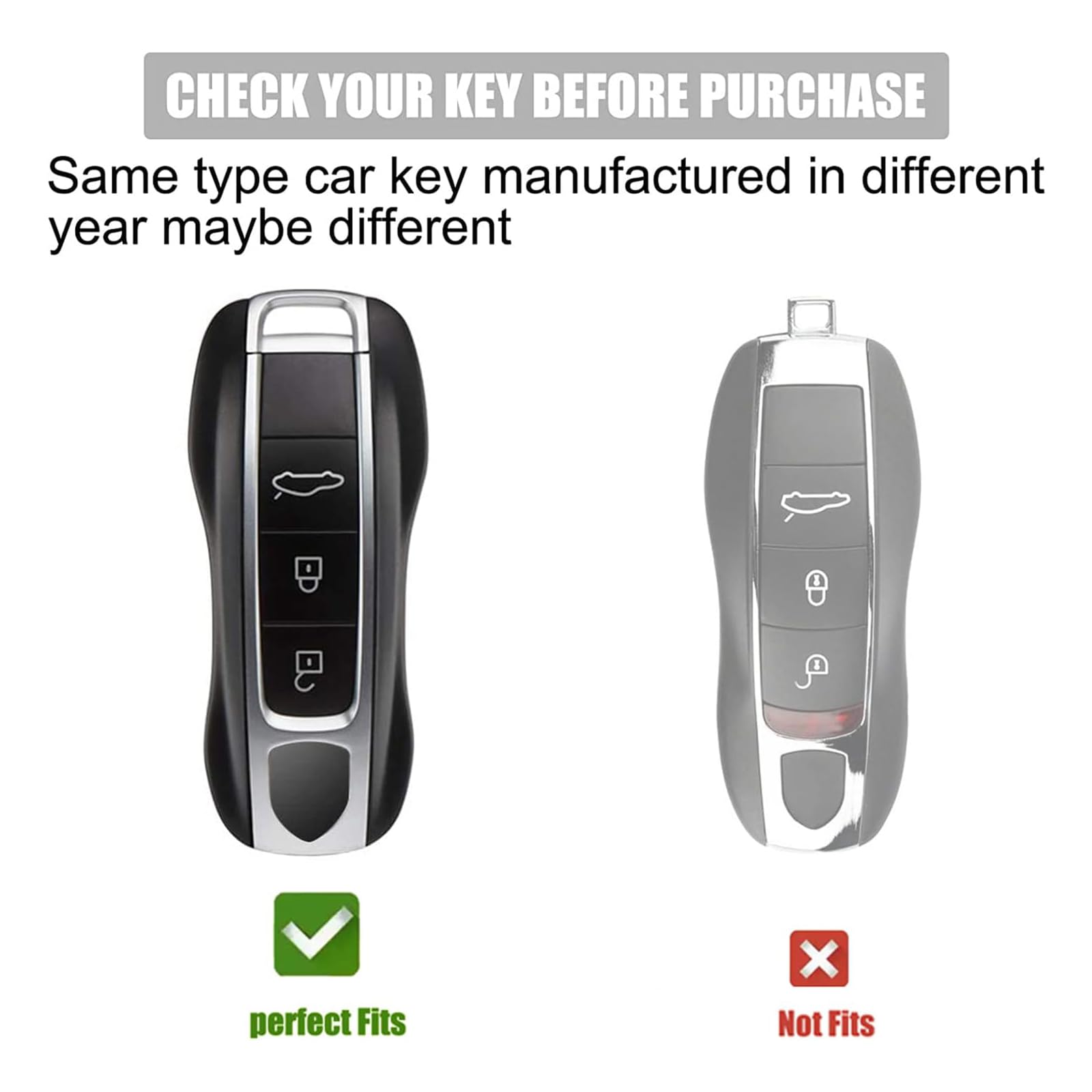 Gematay For Porsche Key Fob Cover With Keychain Lanyard, Soft Tpu Key Fob Protector Shell Compatible With Porsche 911 Cayenne Pa