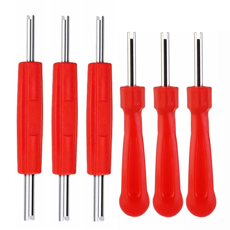 Aracey 6Pcs Tire Valve Stem Removal Tool - Dual Single And Double Heads Valve Core Remover Tool,Great Tire Repair Tool For Various Valve Cores,R134A R12 Hvac Air Conditioning Valve Core Remover