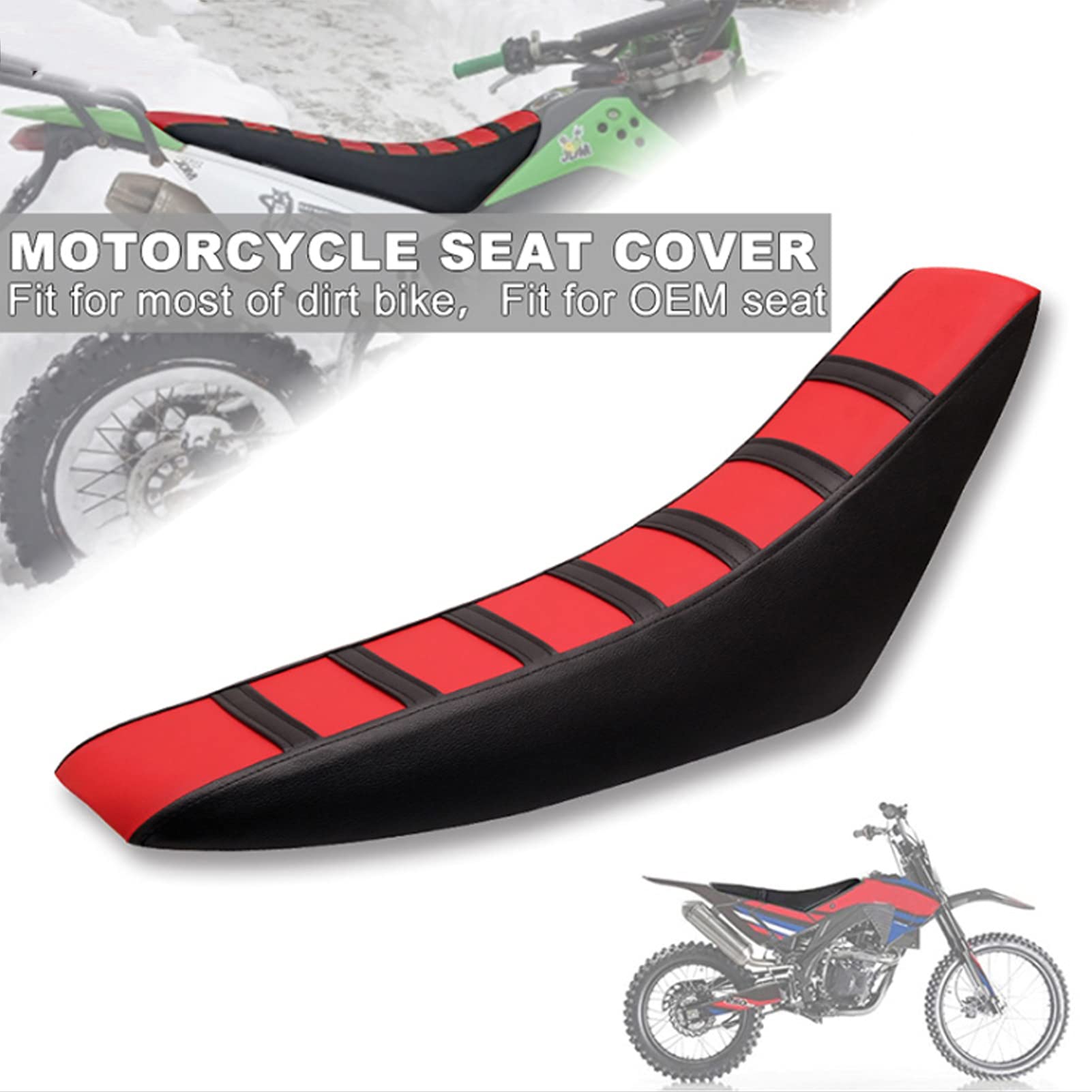 E-Riding Universal Gripper Motorcycle Seat Cover Rubber Soft - Cr85 Cr125 Cr250 Crf150F Crf150R For Pit Dirt Bikes (Red)