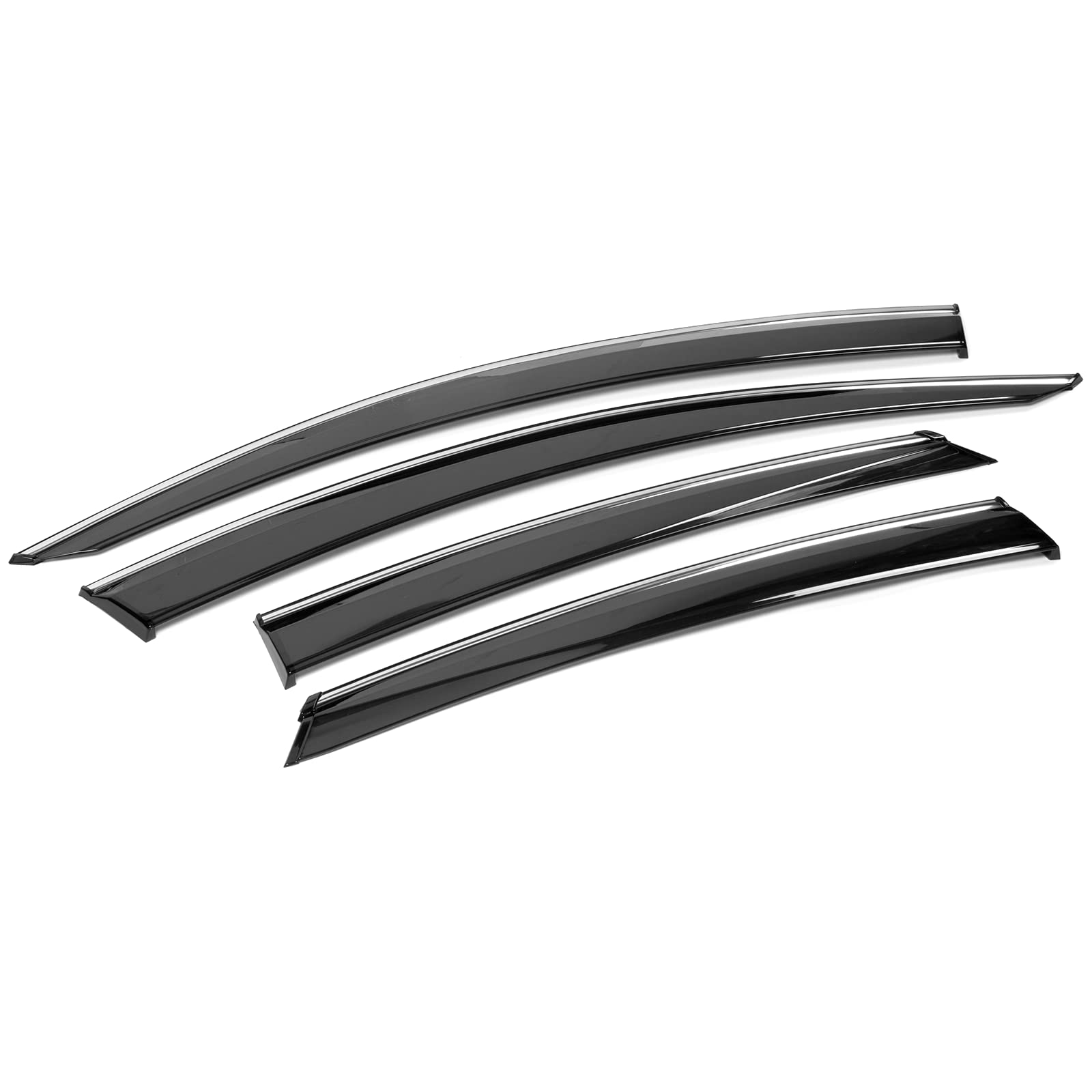 Ikon Motorsports Tape On External Window Visor, Compatible With 2016-2021 Civic 10Th Gen 4Dr Sedan, Factory Style Polycarbonate 