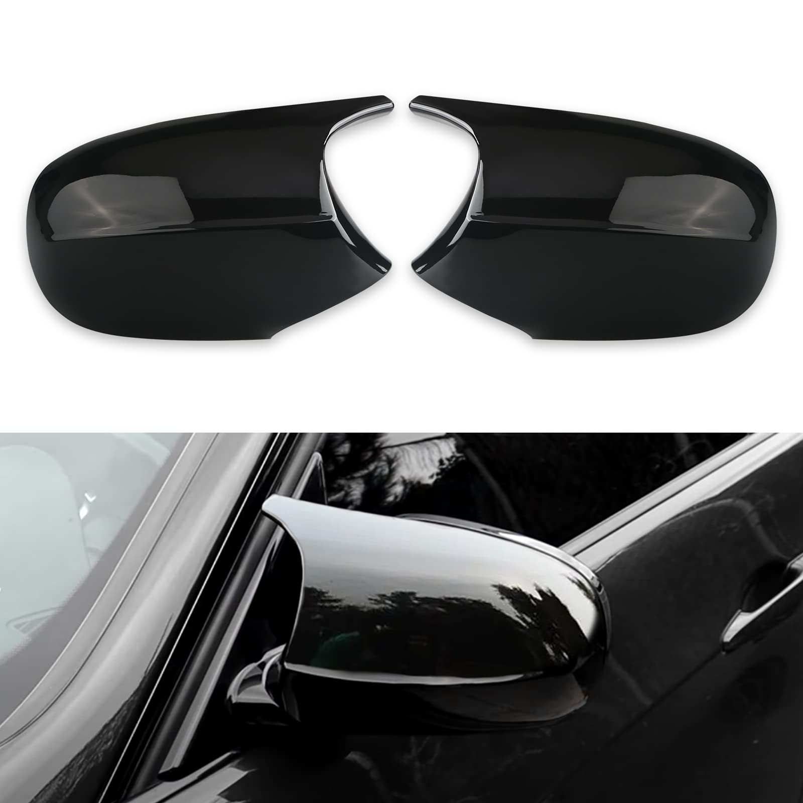 JDMON Compatible with Door Rearview Mirror Cover Cap BMW E90 E91 2008-2011 E92 E93 2010-2013 E87 2008-2011 E81 2010-2012 E82 E88